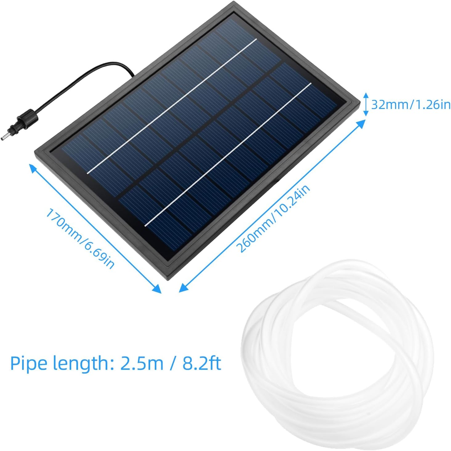 ACAGALA Solar Powered Air Pump Kit 10V 8W Solar Panel Air Pump with Pipe Air Stones 3 Working Modes Waterproof Solar Pond Aerator Oxygenator for Garden Fish Tank Pool Fishing Pond image number 4