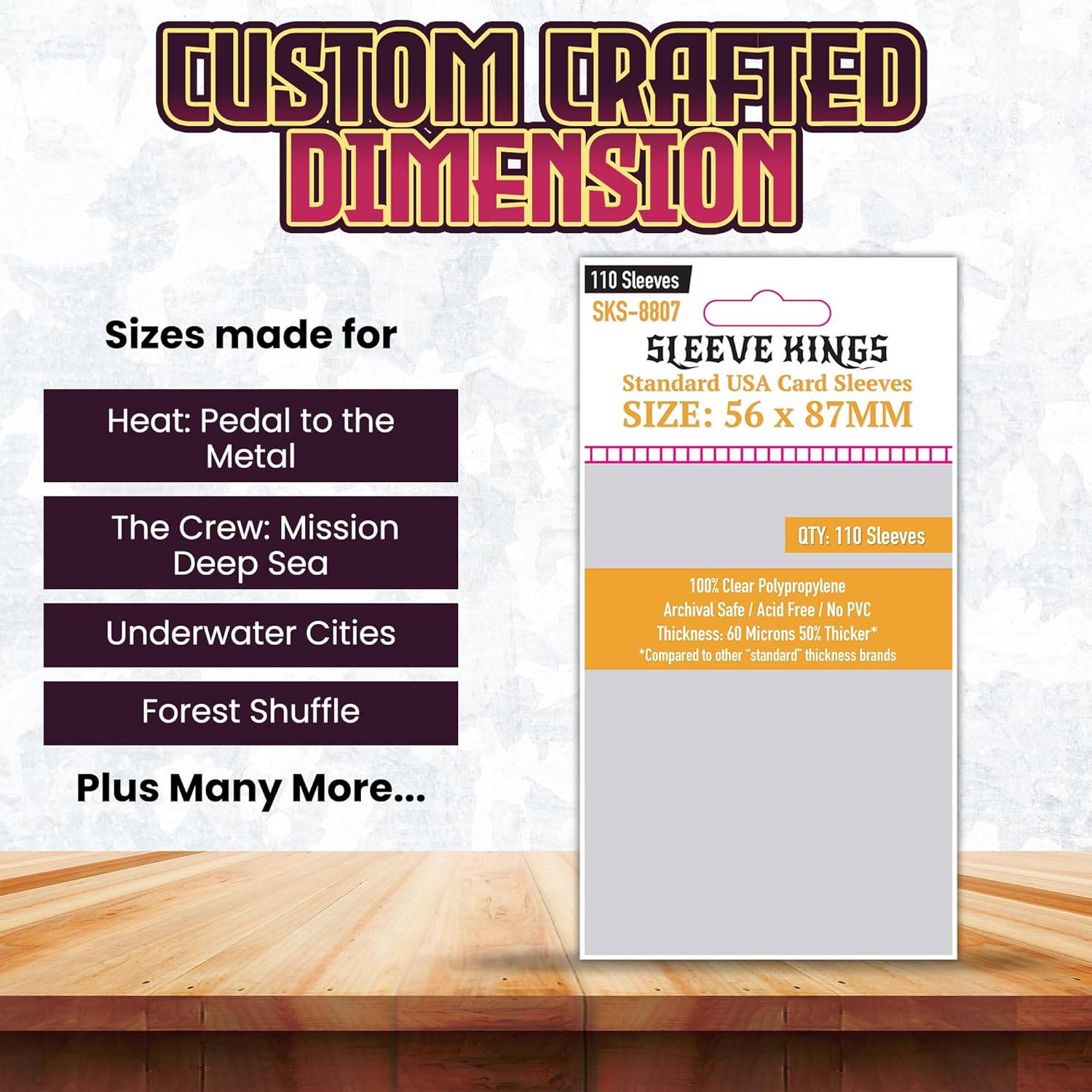 Sleeve Kings Board Game Sleeves Standard USA (56Mm X 87Mm) (110 Sleeves per Pack) Card Sleeves image number 2