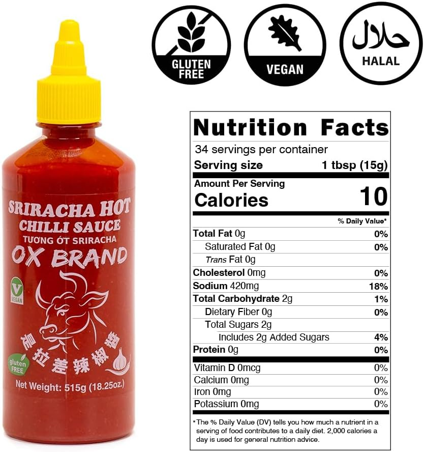 [MISHIMA] OX Brand Sriracha Hot Chilli Sauce (1Bottle(18.25 Oz)) image number 2