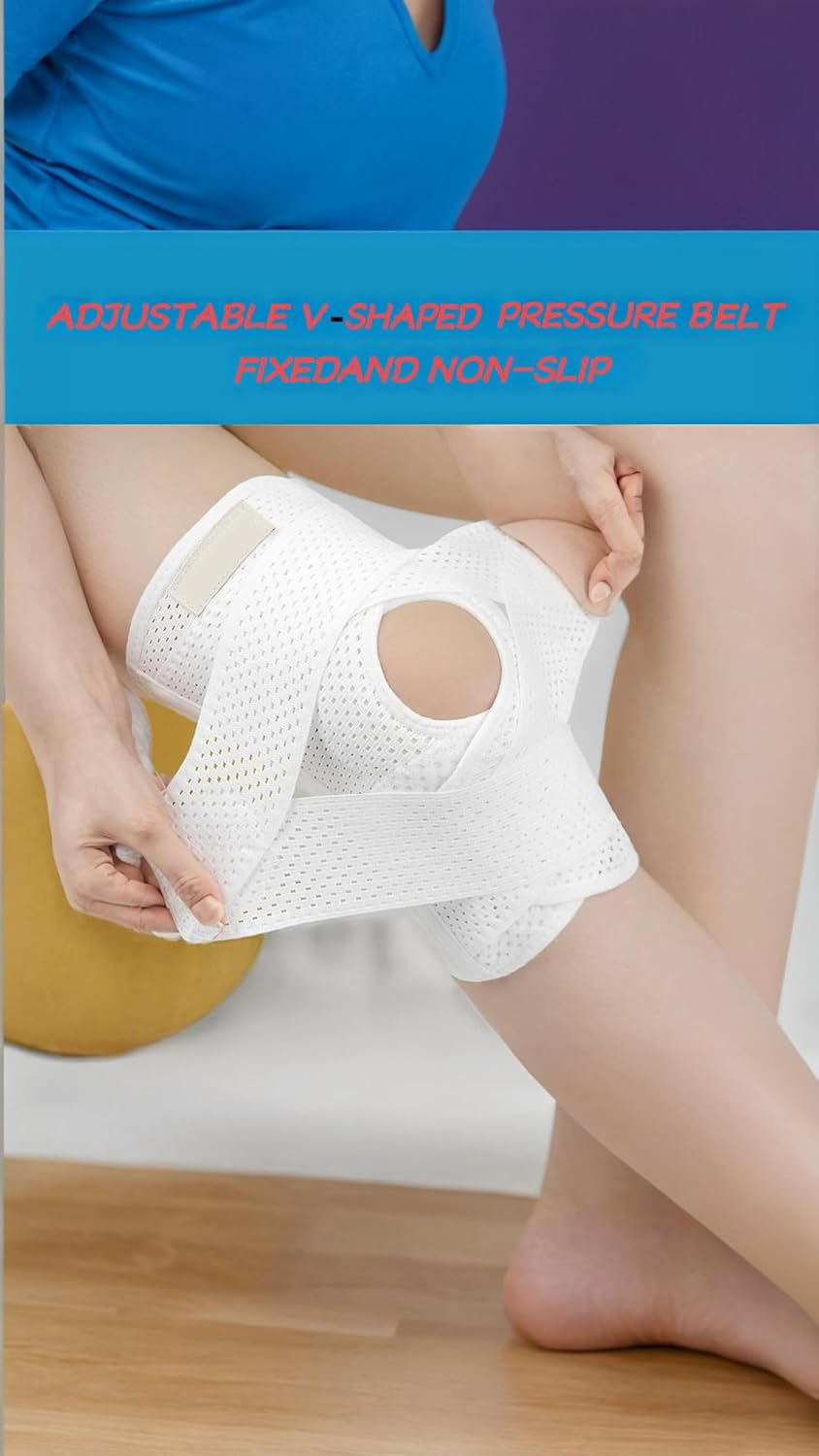 Honwor Adjustable Knee Brace for Meniscal Tear, ACL/MCL Injuries, Arthritis Recovery - Breathable & Stabilizing Design for Men & Women (White) image number 4