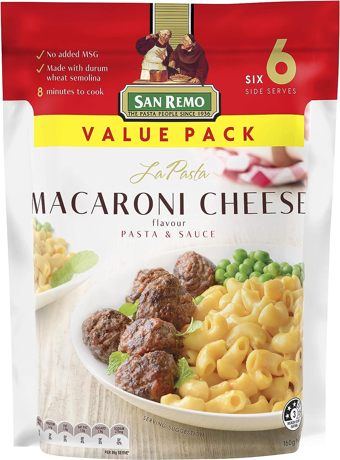 San Remo La Pasta Macaroni Cheese, 160 G, Macaroni Cheese image number 2