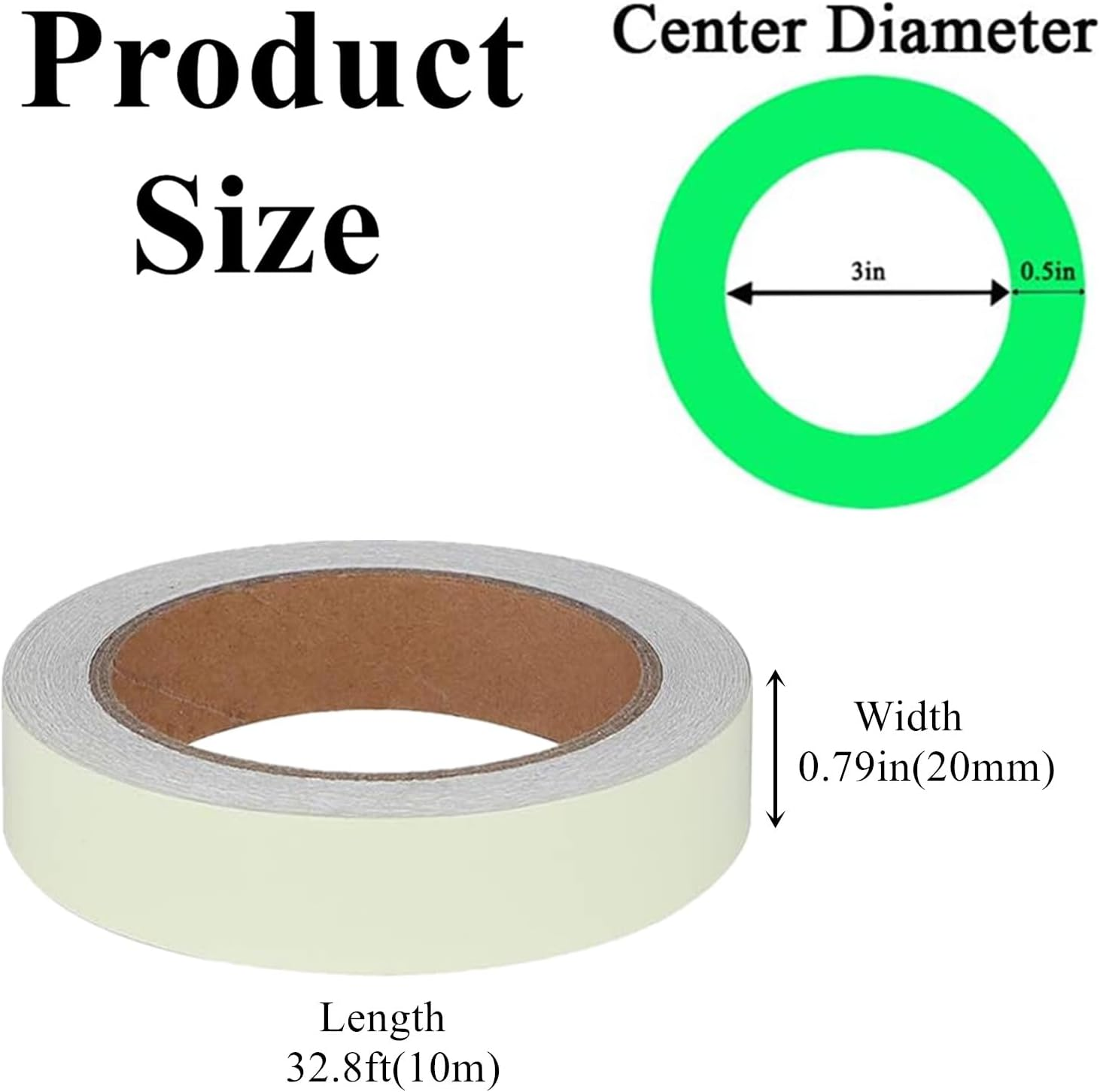 Glow in the Dark Tape, Waterproof Glow Tape Glow in the Dark, Luminous Tape, Fluorescent Tape, Glow in Dark Duct Tape, Glow Tape for Stage Stair Outdoor (20Mmx10M) image number 2