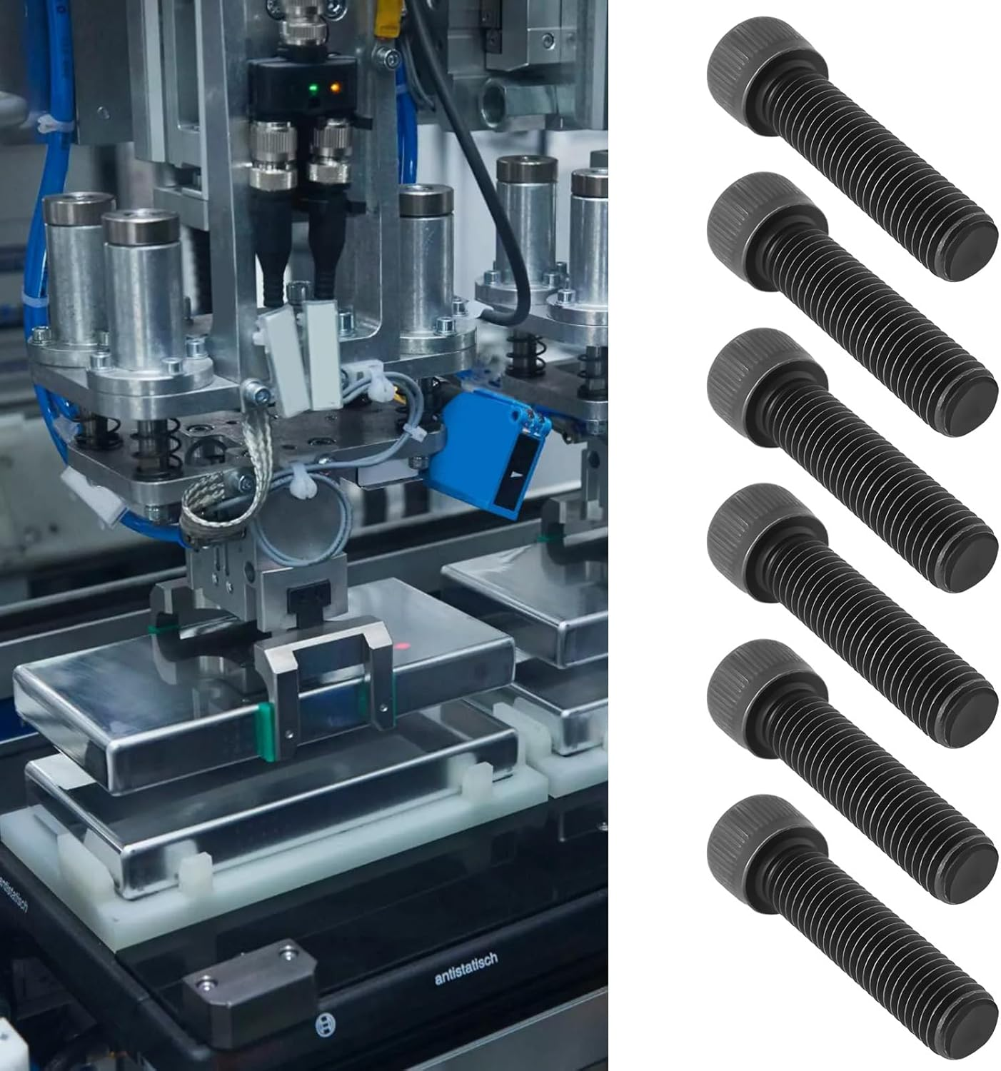 8 Pieces 1/4&rdquo;-28 Socket Head Cap Replacement Screw Compatible with A2 AR Gripand with Stainless Steel Star Lock Washer Black