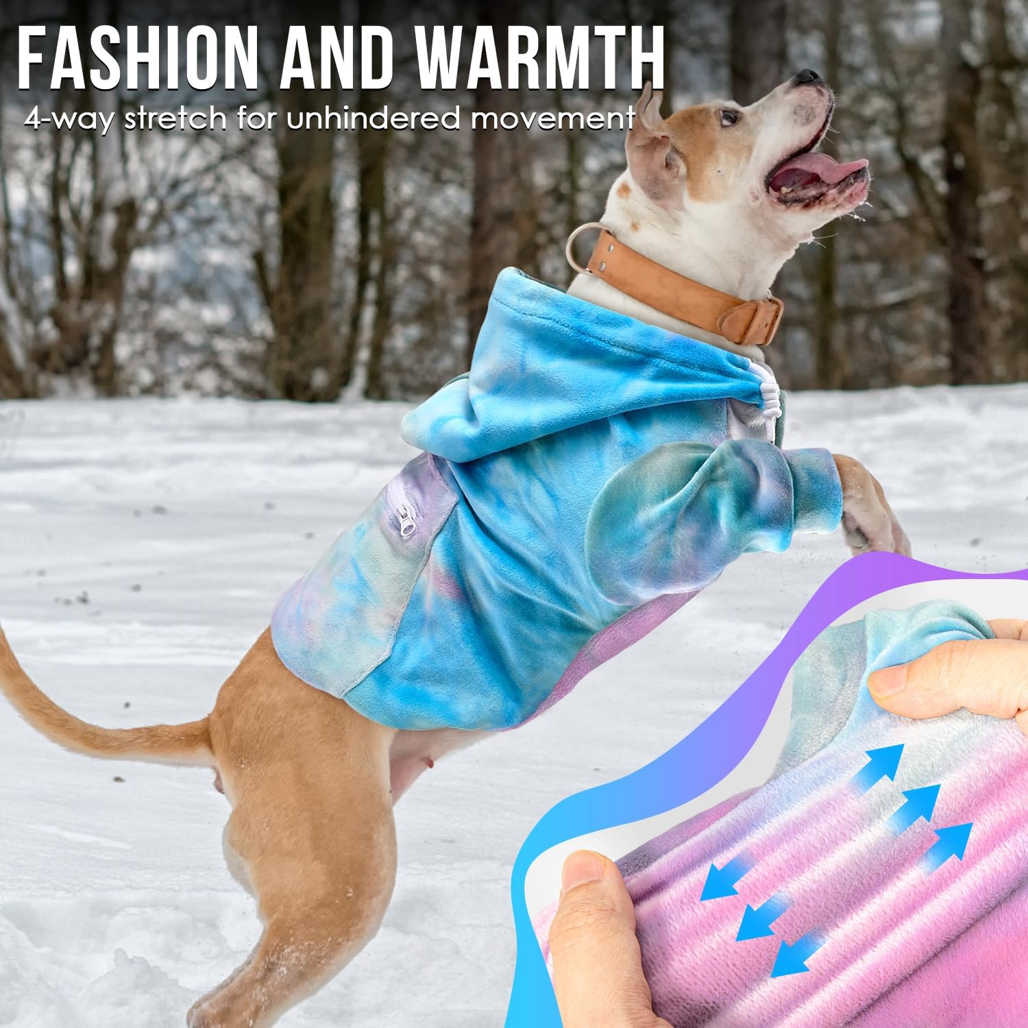 Slowton Dog Hoodie for Small Dogs, Flannel Pet Clothes, with Leash Portal and Pocket, Warm Sweater for Puppy Cat, Premium Quality Sweatshirt, Comfort and Fit, for All Breeds, Pink, Small