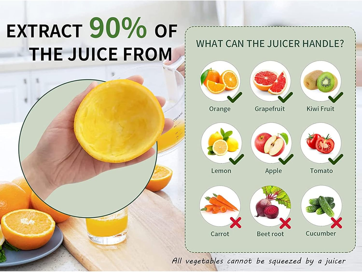 Citrus Juicer,Fruit Press,Hands-Free Portable USB Charging Powerful Fruit Squeezer Suitable for Citrus Fruits Apple and Pear image number 4