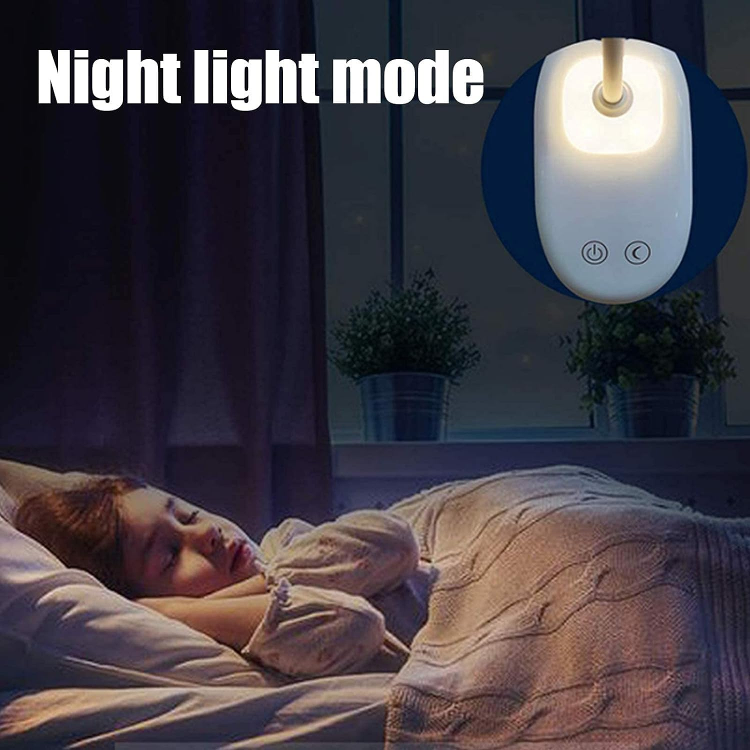 Clip on Reading Light 28 Leds Eye Protect Book Light USB Rechargeable Clamp Lamp 3 Colours & Touch Sensor Control with Night Light Dimmable Clamp Desk Lamp