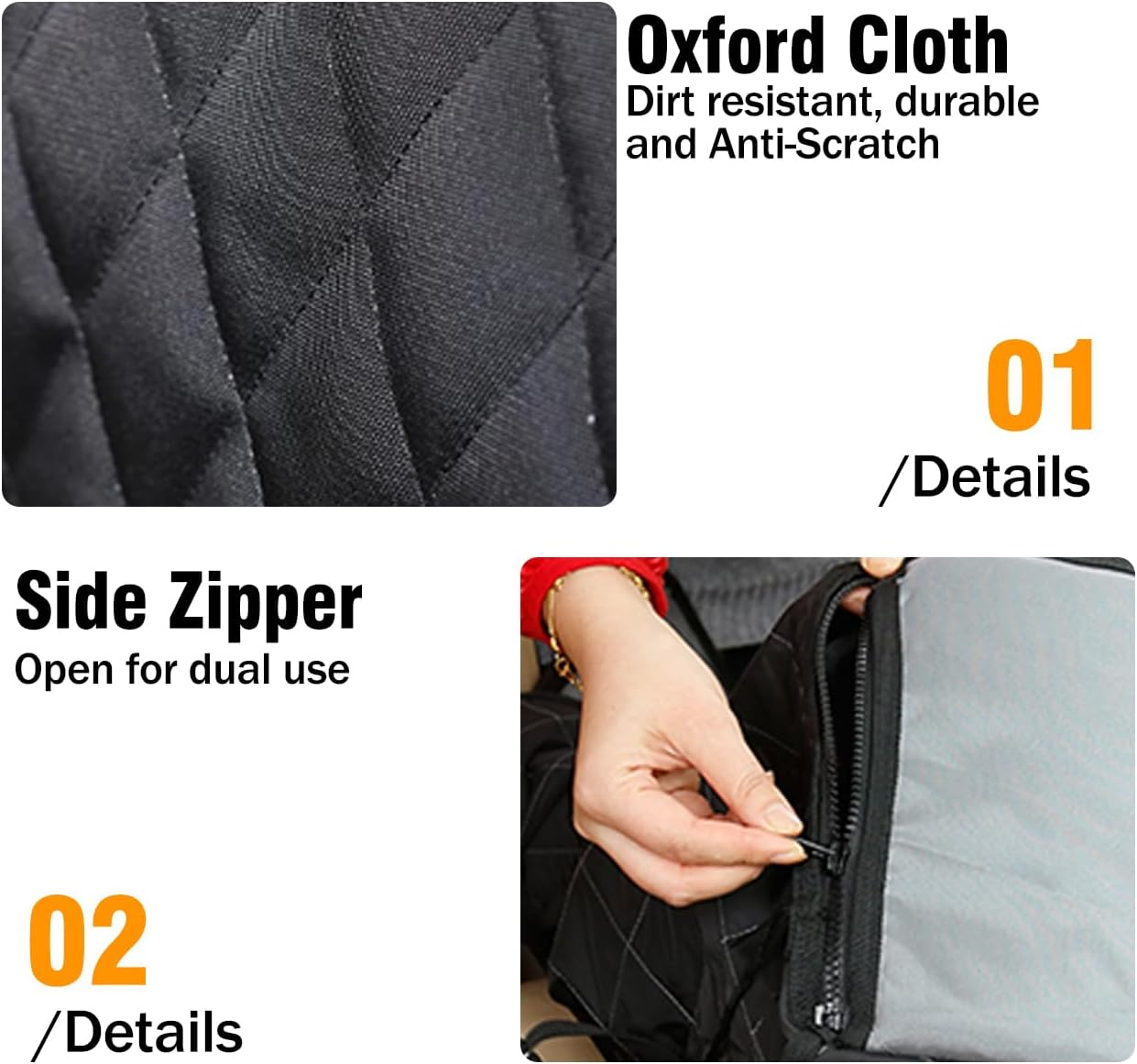 Dog Car Seat Cover, 45X58Cm Foldable Cover Vehicle Seat Protection, Dogs Cats Waterproof Pet Front Seat,Nonslip Pet Car Seat Protector Dog Seat Cover for Small and Medium Pets(Black) image number 6