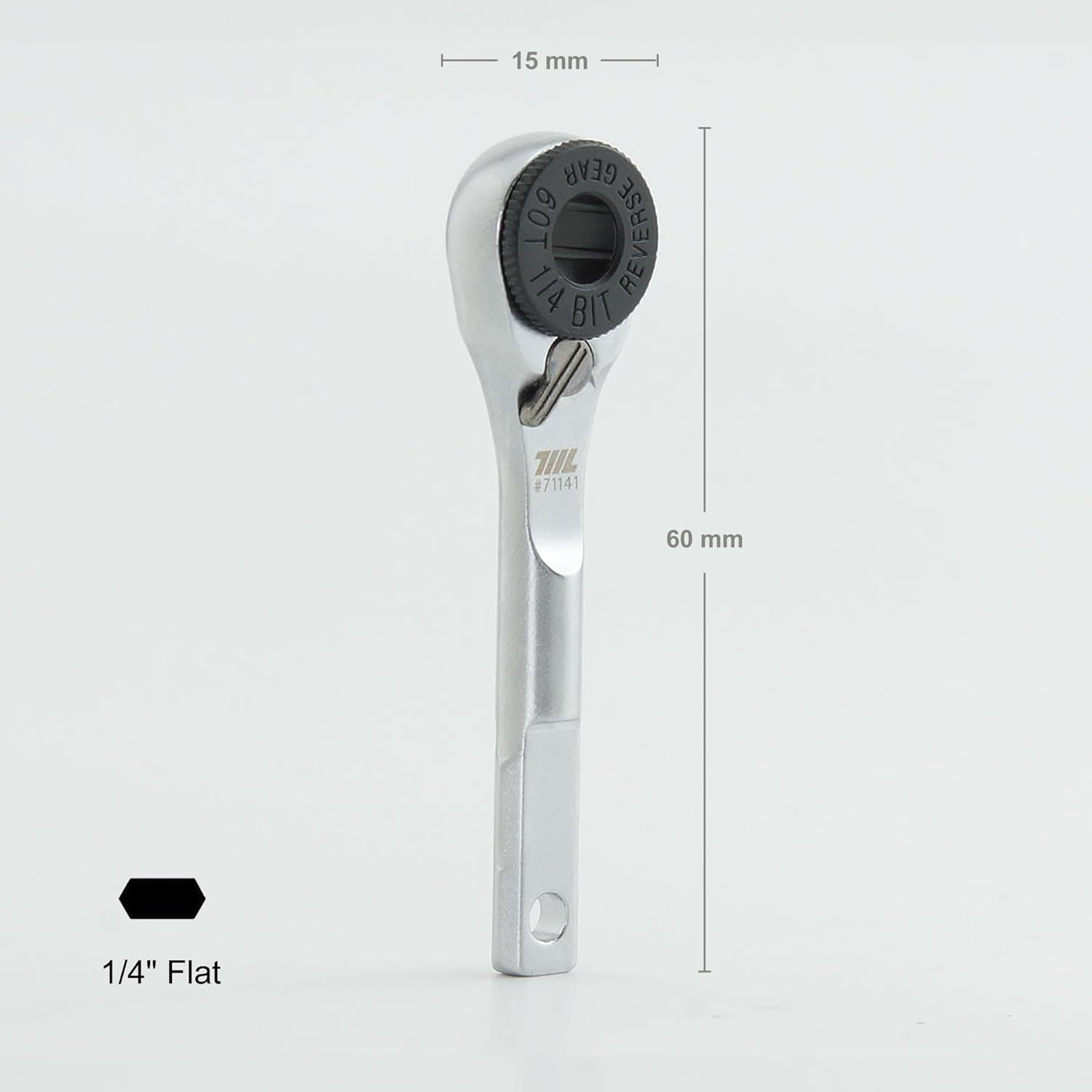 711L Flat End EDC Ratchet Wrench - Screwdriver Accessory Compatible with Multitools' Flat Bit Adapters (With Key Ring Hole) image number 5