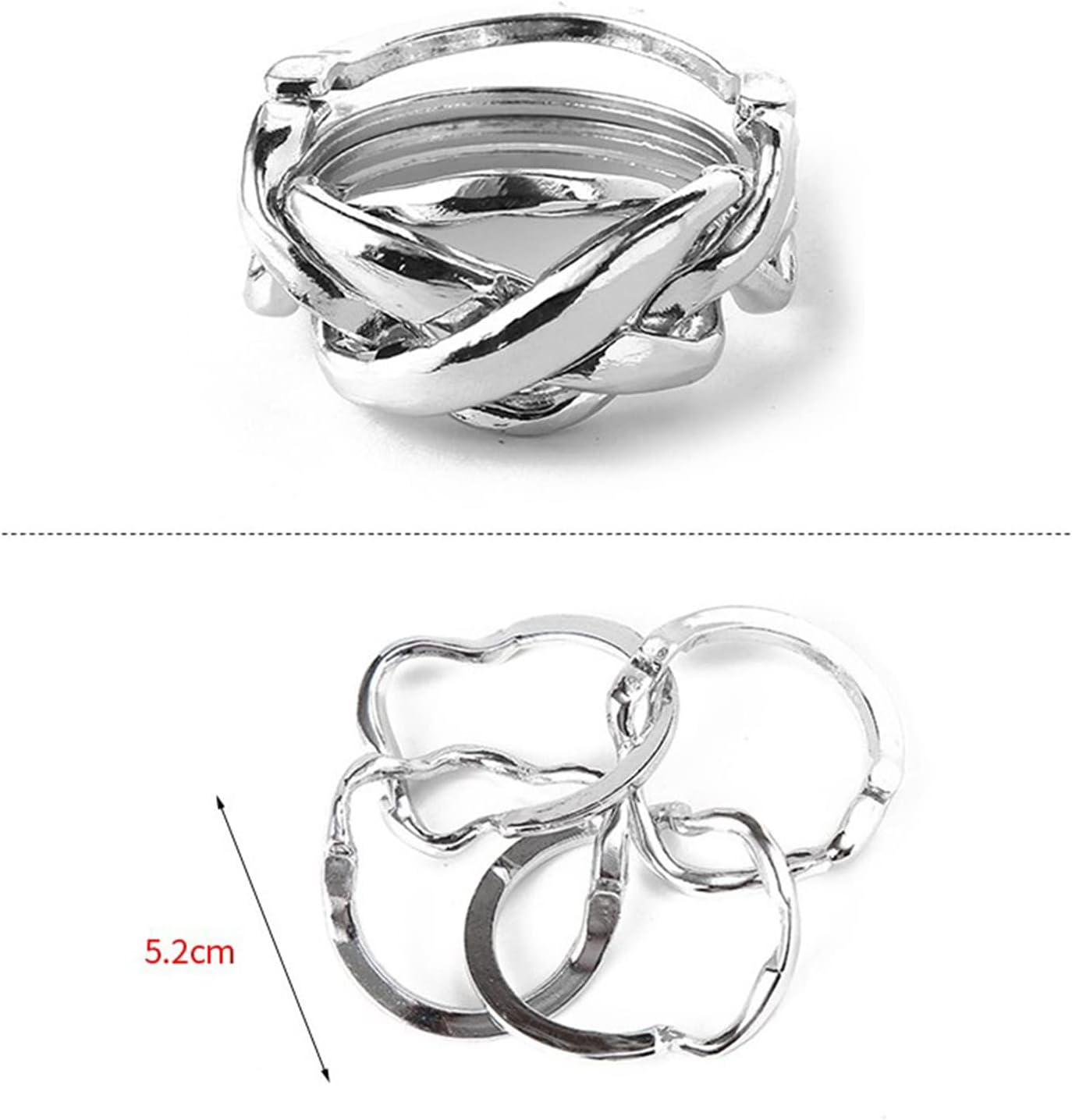 Roseflower 15 Pcs IQ Test Puzzle Brain Teaser Metal Wire Puzzles Mind Game Educational Toys Disentanglement Unlock Interlock Game Magics Trick Toy for Party Favor Kids Adults Challenge Interlock Game - 2 image number 6