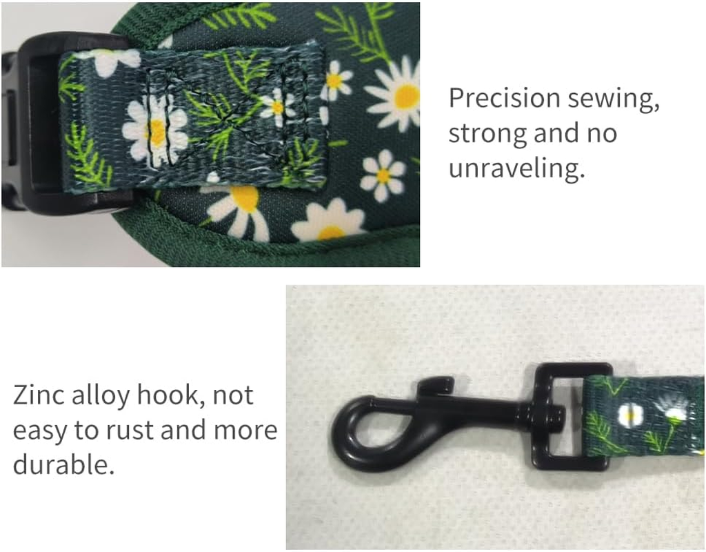 Adjustable Pet Harness and Leash Set&mdash;No-Pull, Lightweight, Breathable, Soft-Padded, Escape-Proof Comfortable for Puppies,Small Dogs,Cats,All Fur Animals. Leash for Easy Walks (Small, Floral) image number 4