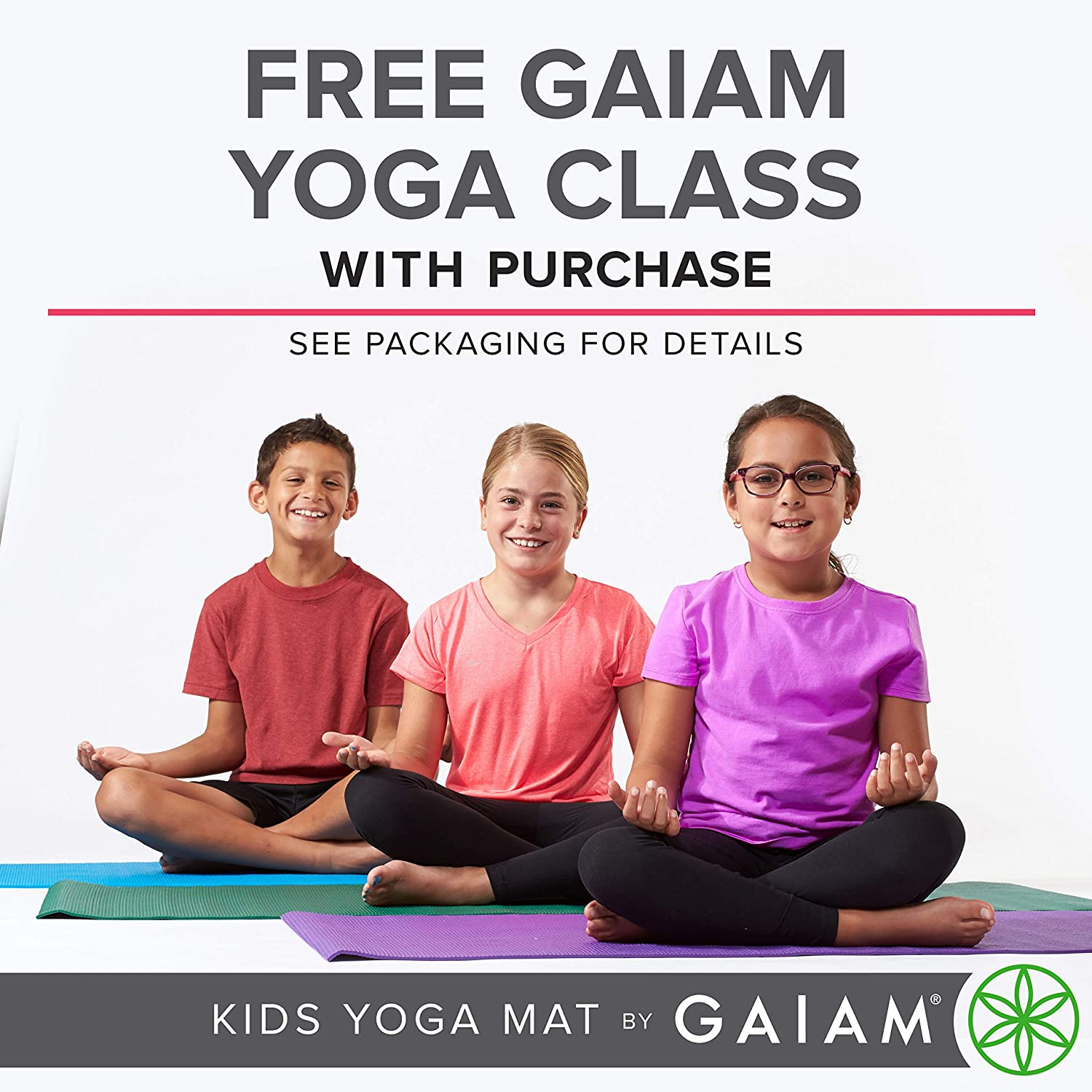 Gaiam Kids Yoga Mat Exercise Mat, Yoga for Kids with Fun Prints - Playtime for Babies, Active & Calm Toddlers and Young Children (60" L X 24" W X 3Mm Thick) image number 5