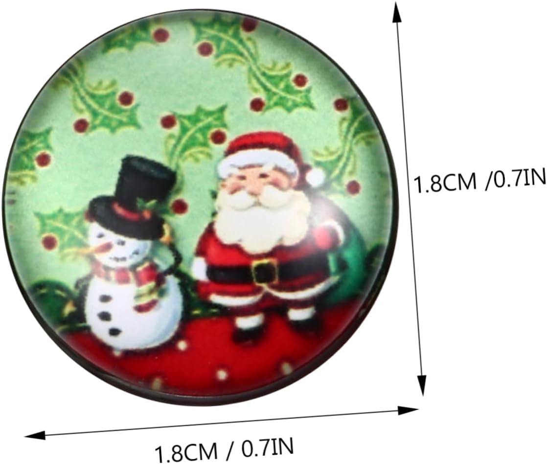 TEHAUX 24Pcs Glass Snap Buttons Jewelry Snap Charms Christmas Decorations Glass Buttons Jewelry Accessories for Craft Projects