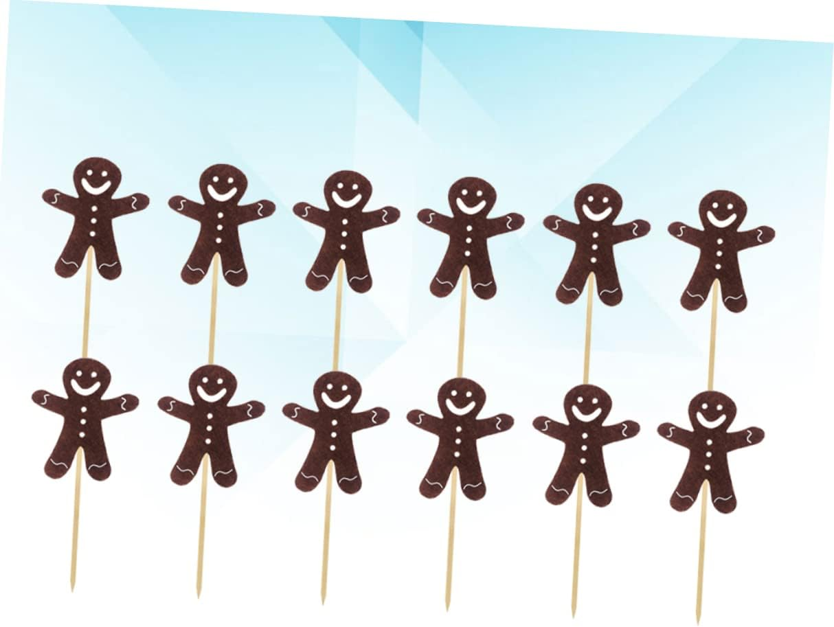 LABRIMP 12Pcs Smile Face Cake Picks in Felt Party Cupcake Decor Christmas Dessert Table Decor image number 5