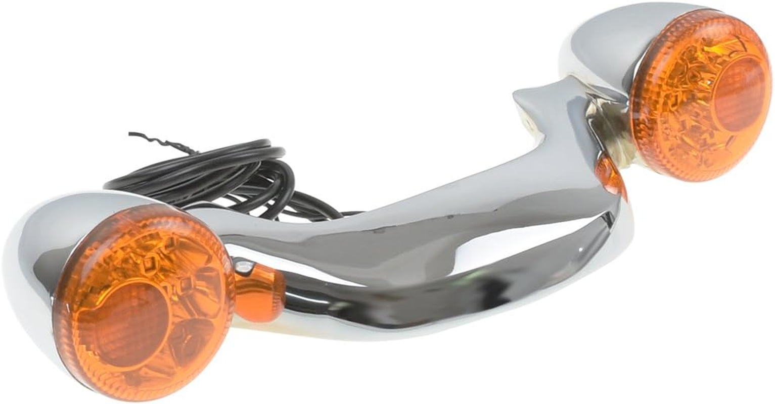 Motorcycle Rear Brake Light Bar Turn Signal Fit for Harley Street Glide 10-23 Road Glide 10-23 Road King Special 17-25 Electra Glide 19-22 (Chrome Housing Orange Lens) image number 2