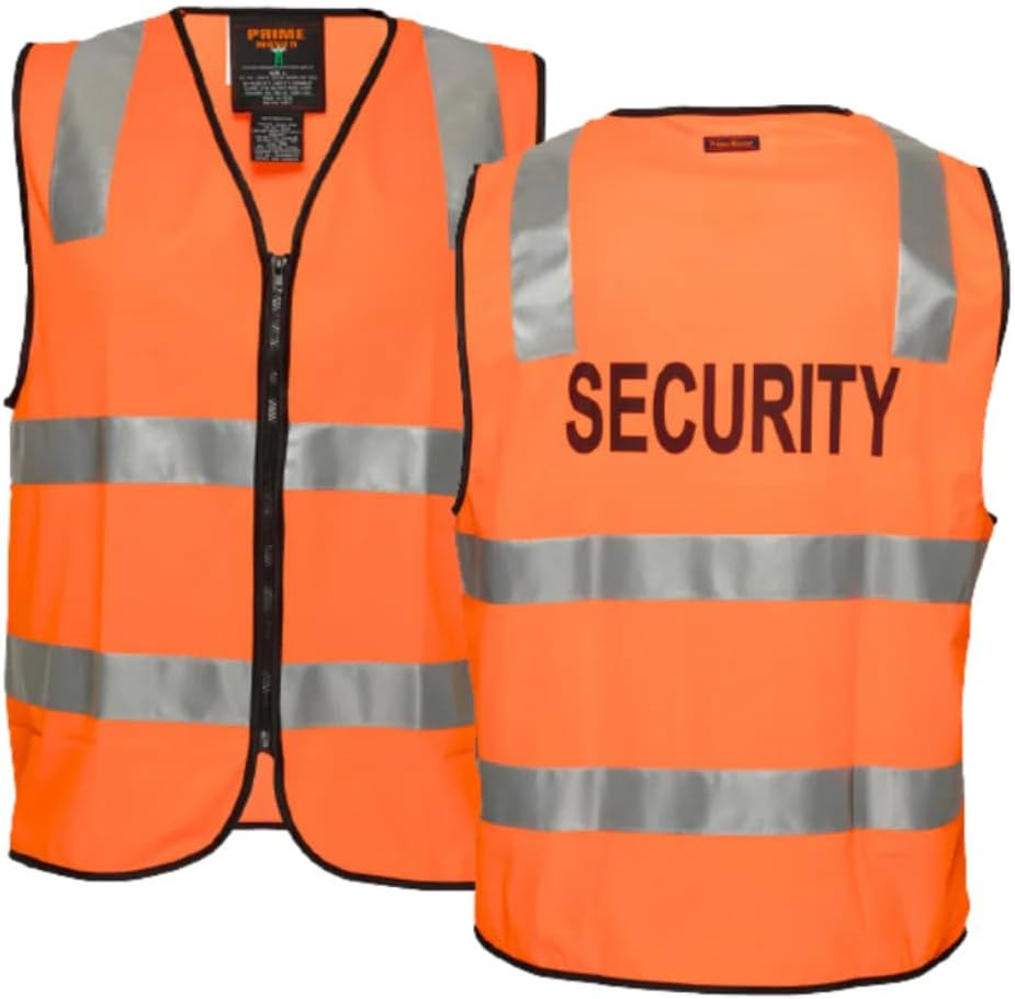 Prime Mover Unisex Security Day Night Safety Vest with Tape, Yellow, 5X-Large