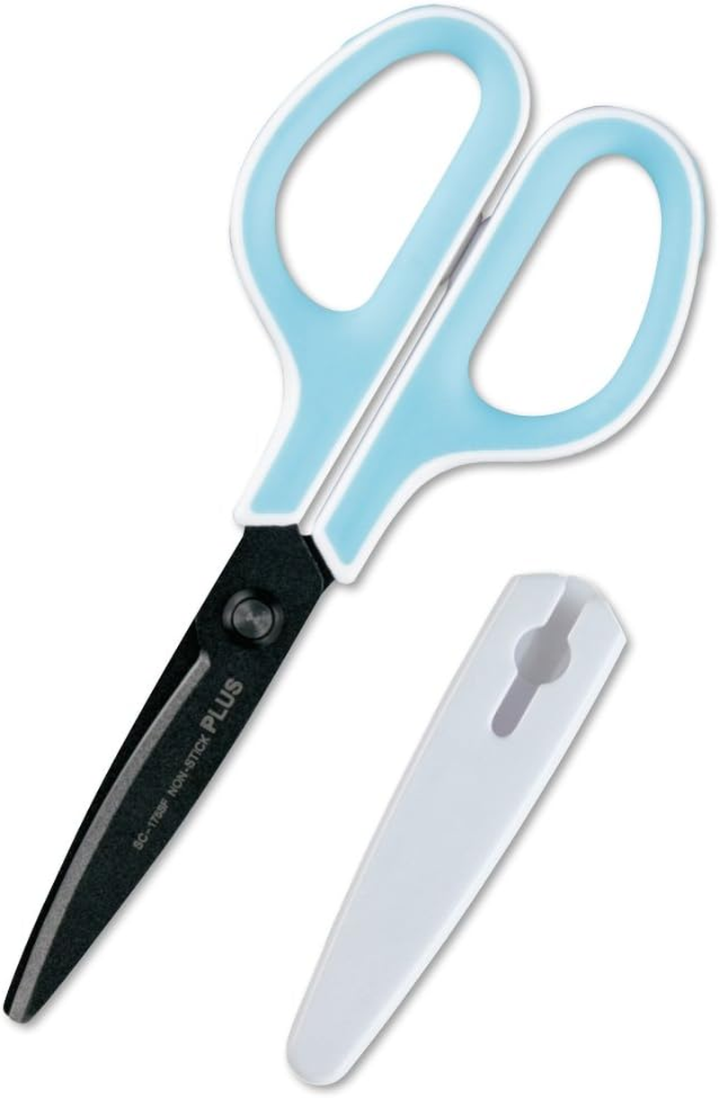 Plus Scissors SC-175SF Fit Cut Curved Fluorine Coated Memory Foam Grip White/Green 34-545