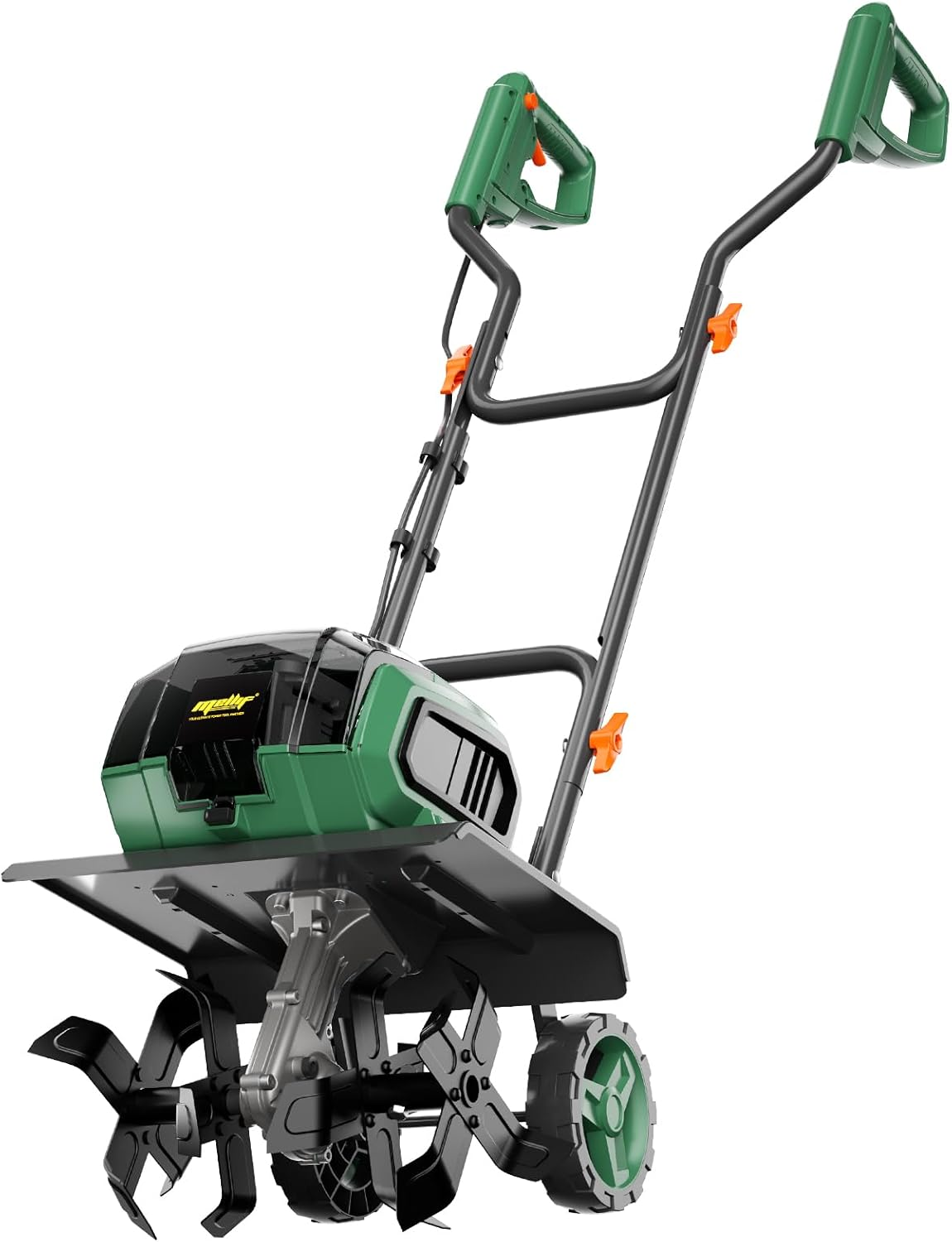 Cordless Garden Tiller Cultivator Compatible with Makita 18V Battery (Tool Bare) 14.2'' Width 8.7'' Depth 16 Steel Tines, Electric Rototiller Brushless Foldable with Adjustable Wheels image number 6