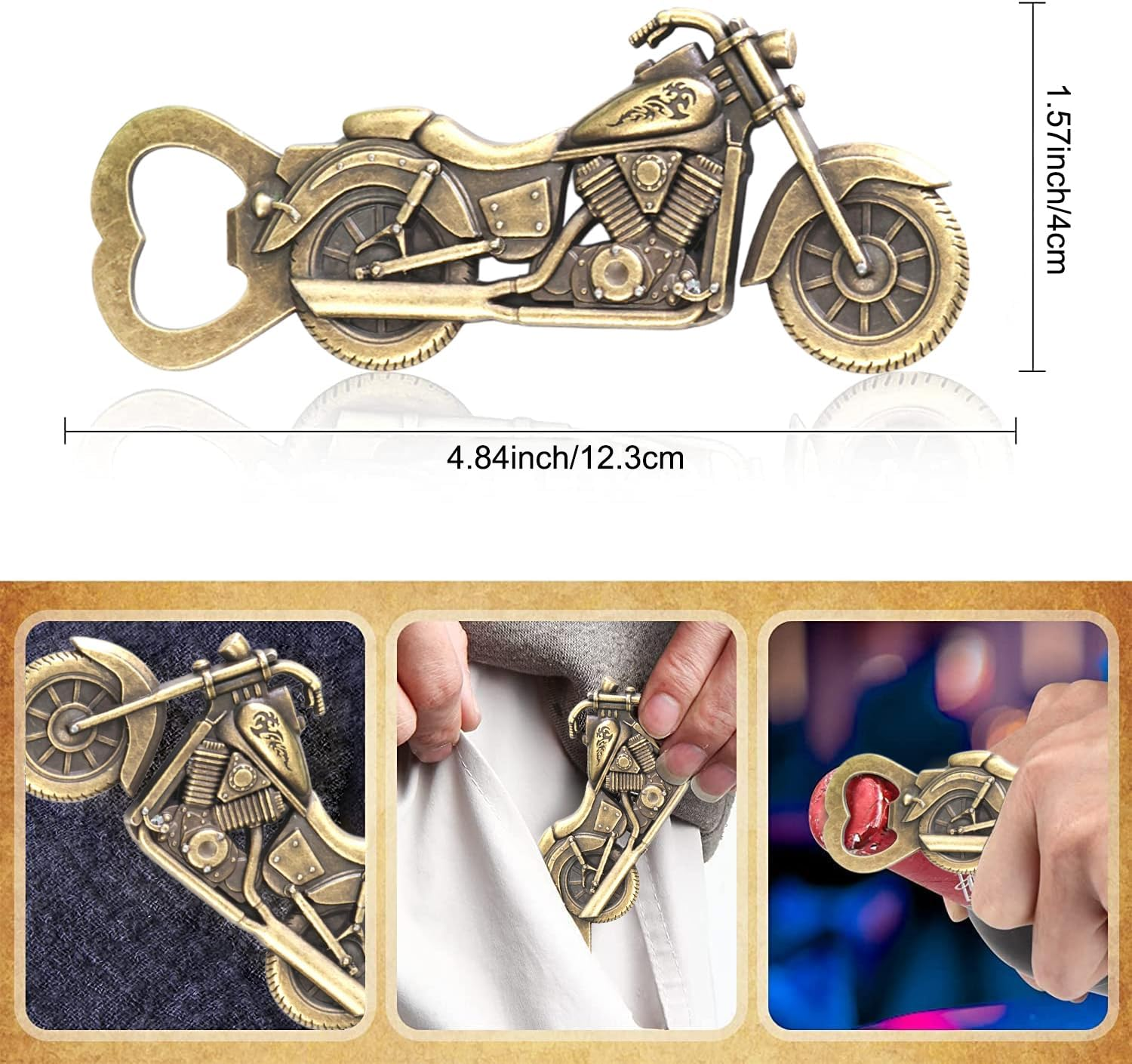 Vintage Motorcycle Bottle Opener Gifts for Men, Unique Beer Gift Birthday Present for Men Dad - Racing Car image number 6