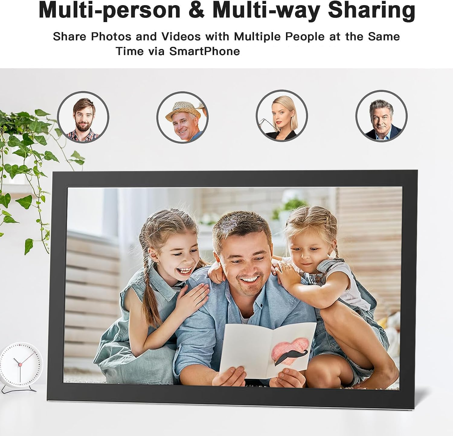 15.6" Frameo Digital Picture Frame, Wifi Digital Photo Frame 1920X1080 HD IPS Touch Screen, 32GB Memory, Auto-Rotate Portrait and Landscape, Wall-Mountable Frameo image number 2
