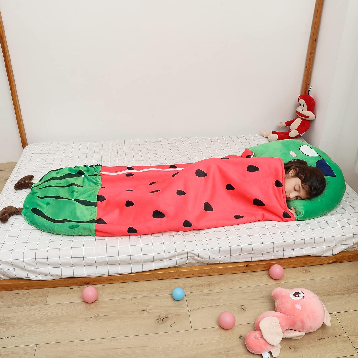 Kids Sleeping Bag with Pillow Toddler Fluffy Sherpa Winter Blanket Camping Sleeping Bags for Boys or Girls image number 1