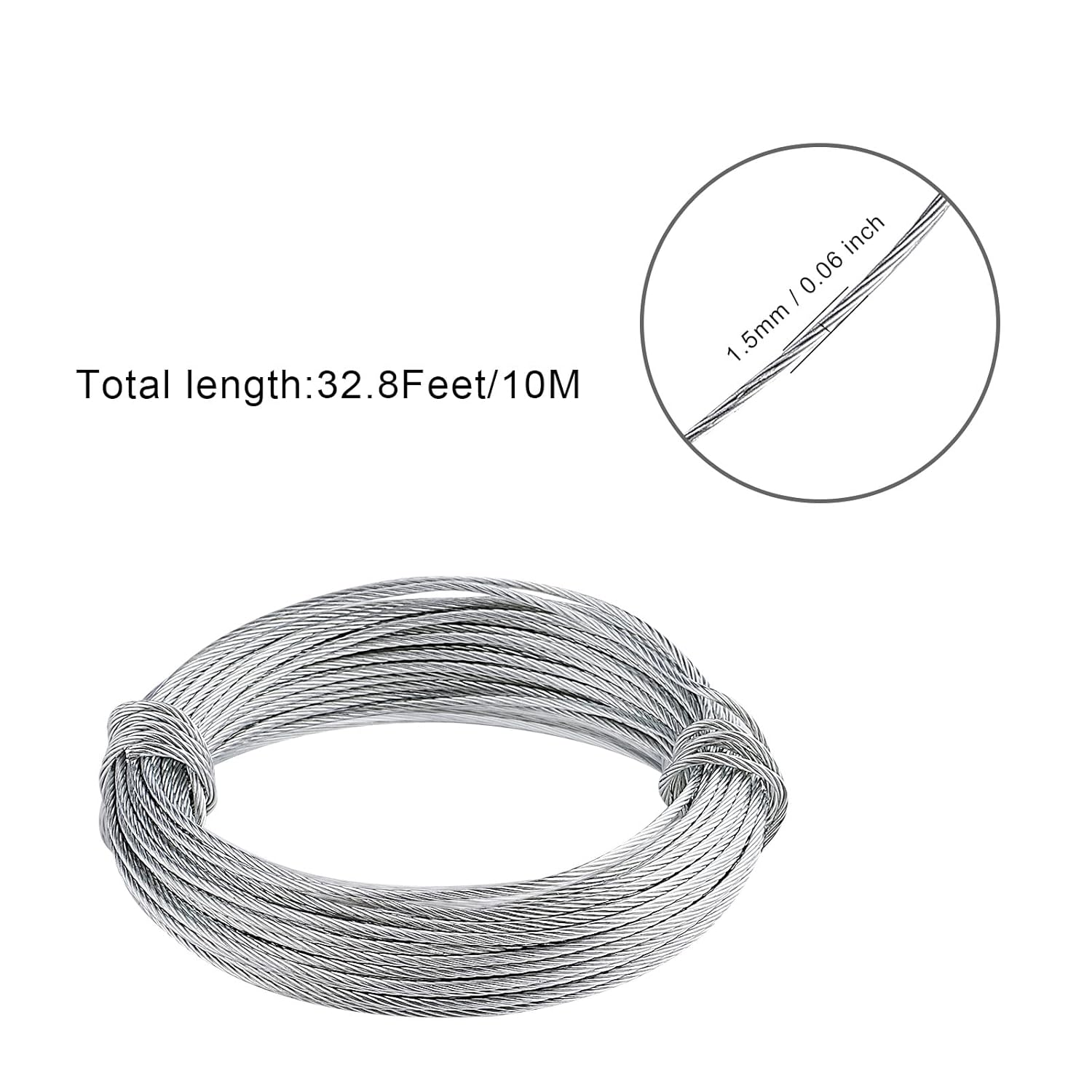 32.5Ft/10M Picture Hanging Wire, 1.5Mm/ 0.06Inch Heavy Duty Metal Frame Hanging Wire for Photo Artwork and Picture Hanging image number 2