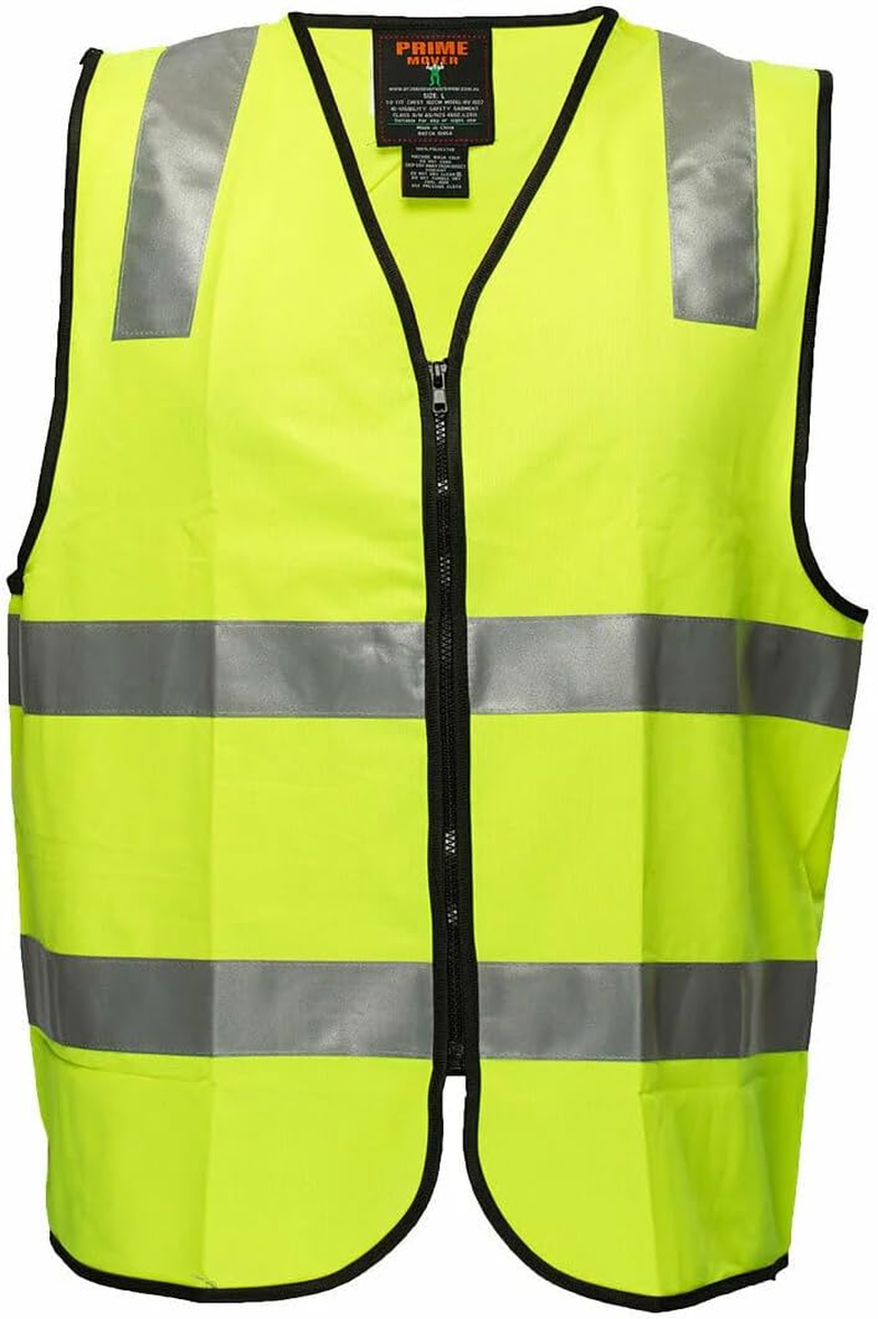 Prime Mover Unisex Security Day Night Safety Vest with Tape, Yellow, 5X-Large image number 4