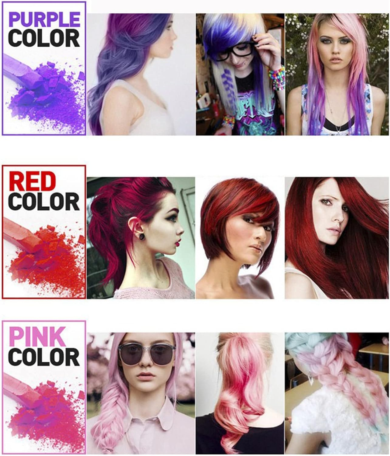 Hair Chalk, 12 Colors Temporary Hair Color for Girls Kids Women Gifts for Girls and Boys Age 4 5 6 7 8 9 10 11 12 for Halloween Christmas Makeup Birthday Party, Washable image number 3