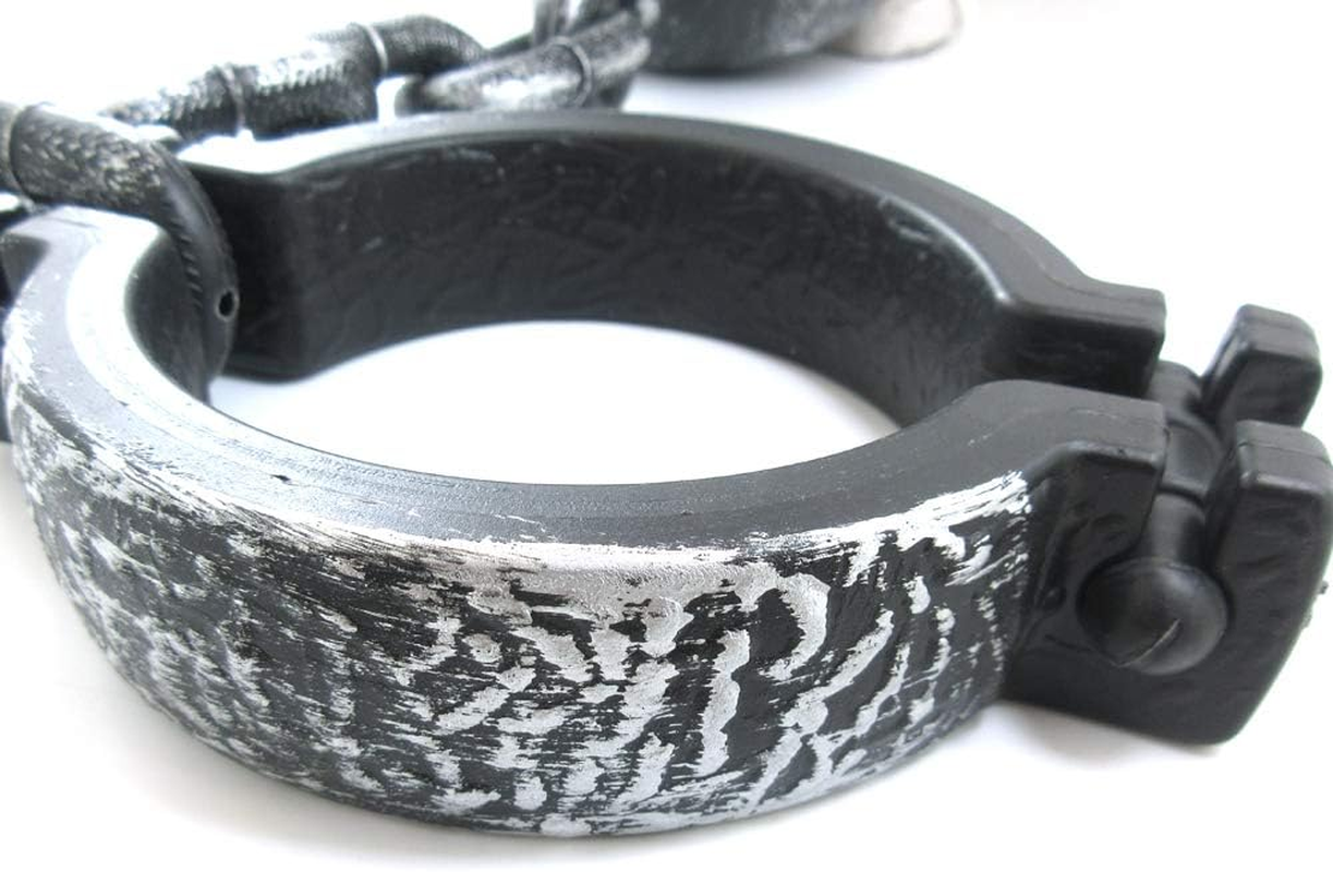 Lifelike Lightweight Plastic Shackles with 18 Cm Ball and Chain for Prisoner Costume Accessories Prop and Decoration image number 2