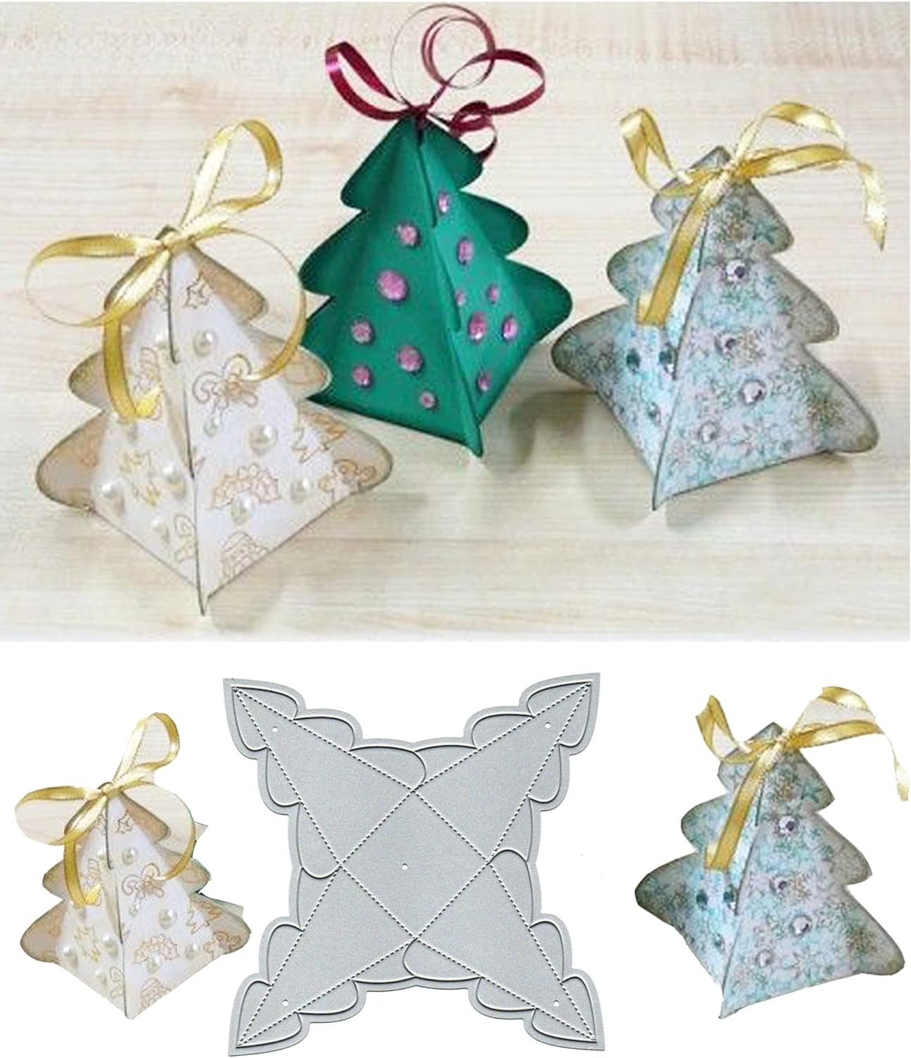 Christmas Candy Box Metal Crafts Cutting Die Cuts, DIY Crafts Template Christmas Candy Box Scrapbook Cards Cutting Dies Cut Stencil for DIY Embossing Card Making Decorative Paper Dies Scrapbooking image number 2