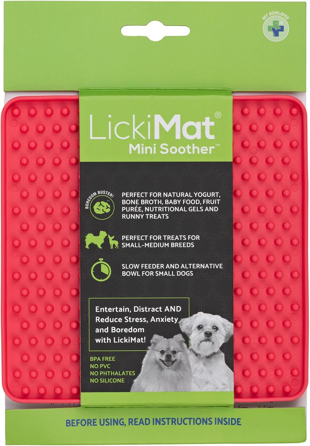 Lickimat Mini Classics - Interactive Pet Feeding Mat for Dogs, Slow Feeder with Modern Design, Enrichment for Family Bonding and Anxiety Relief image number 5