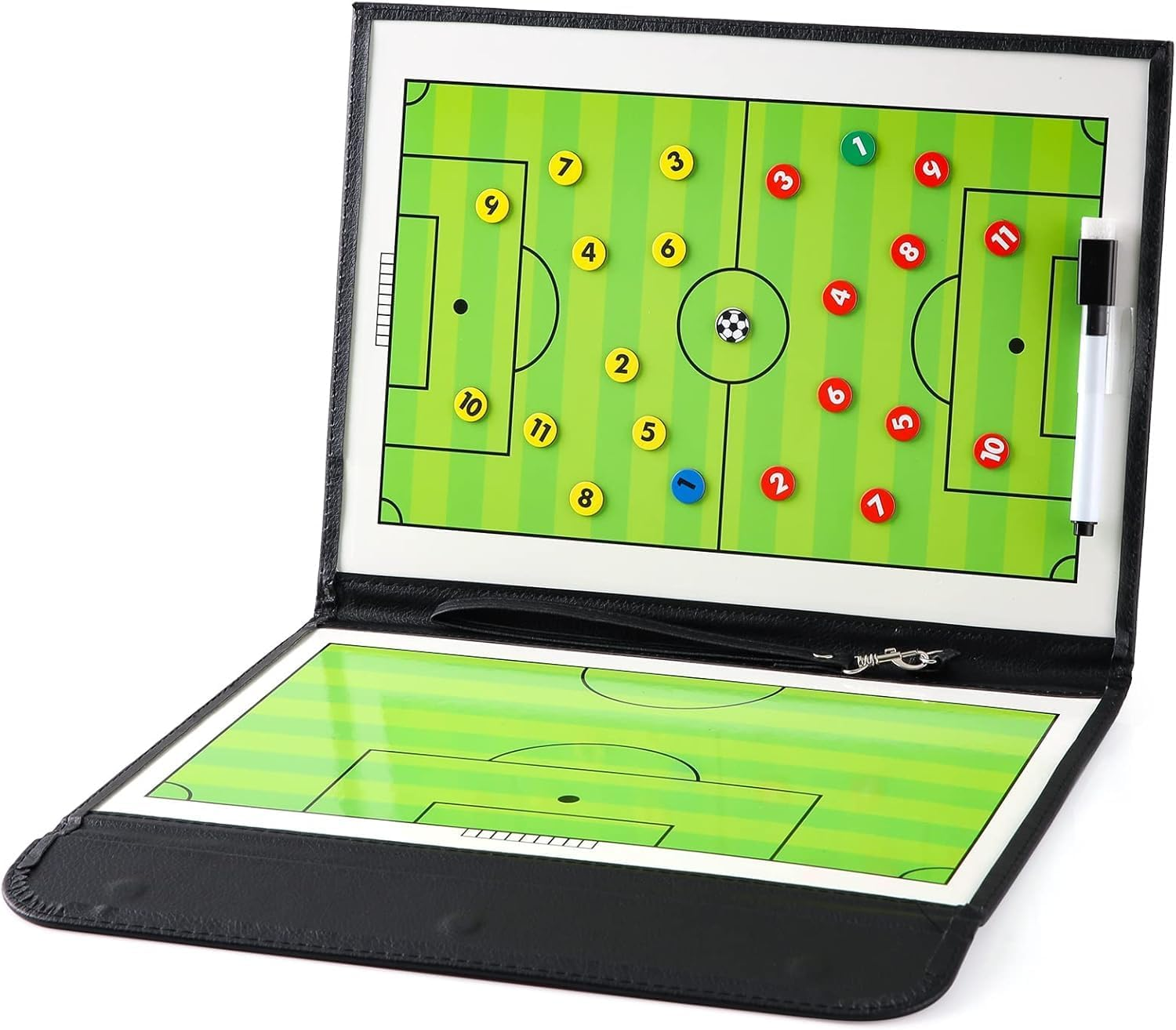 Coaching Board Coaches Clipboard Tactical Magnetic Board Kit, Portable Strategy Coach Board with Dry Erase, Marker Pen and Zipper Bag image number 4