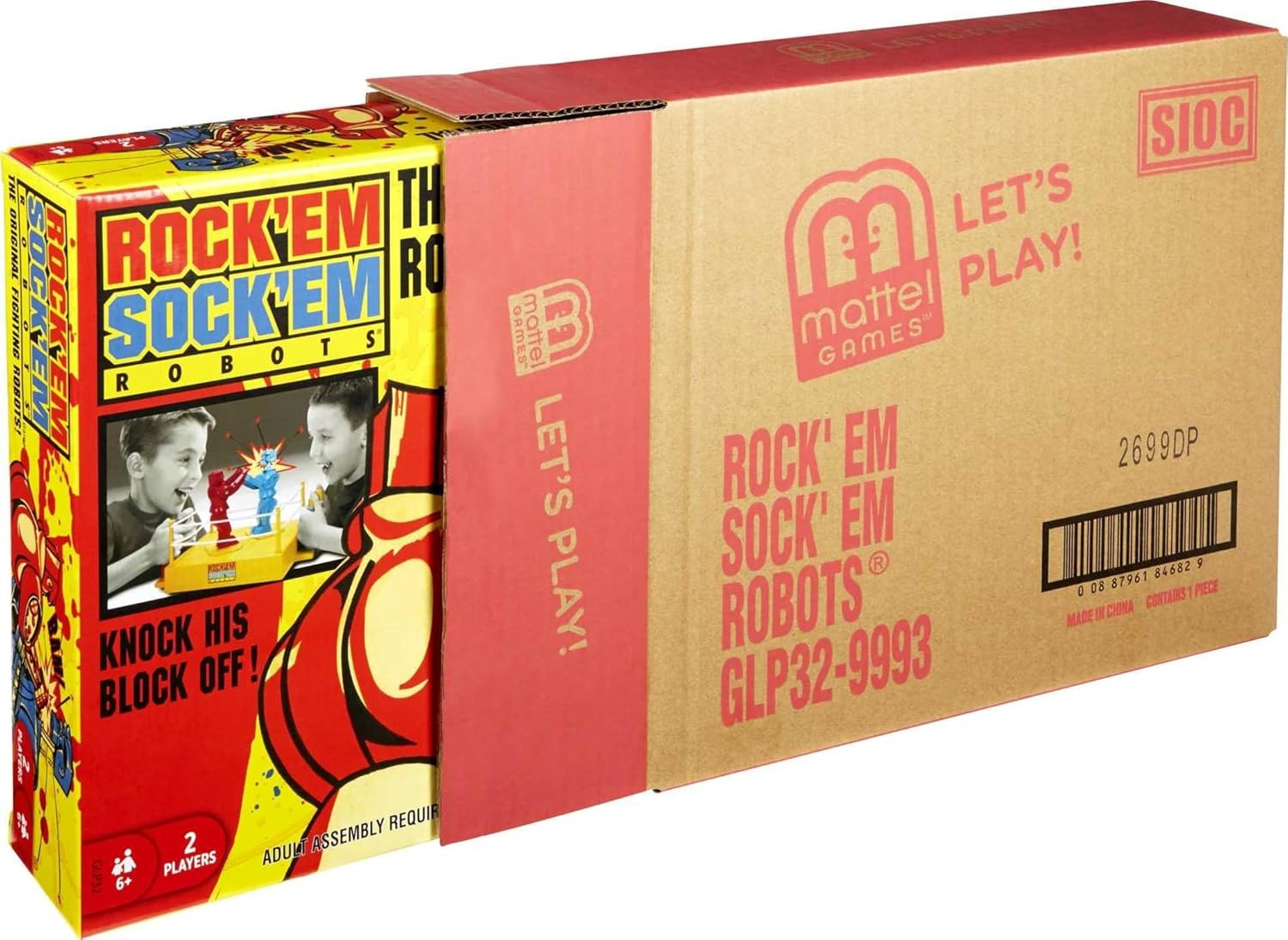 Mattel Games Rock 'Em Sock 'Em Robots: Action Figure Game for Kids, 2 Players image number 2