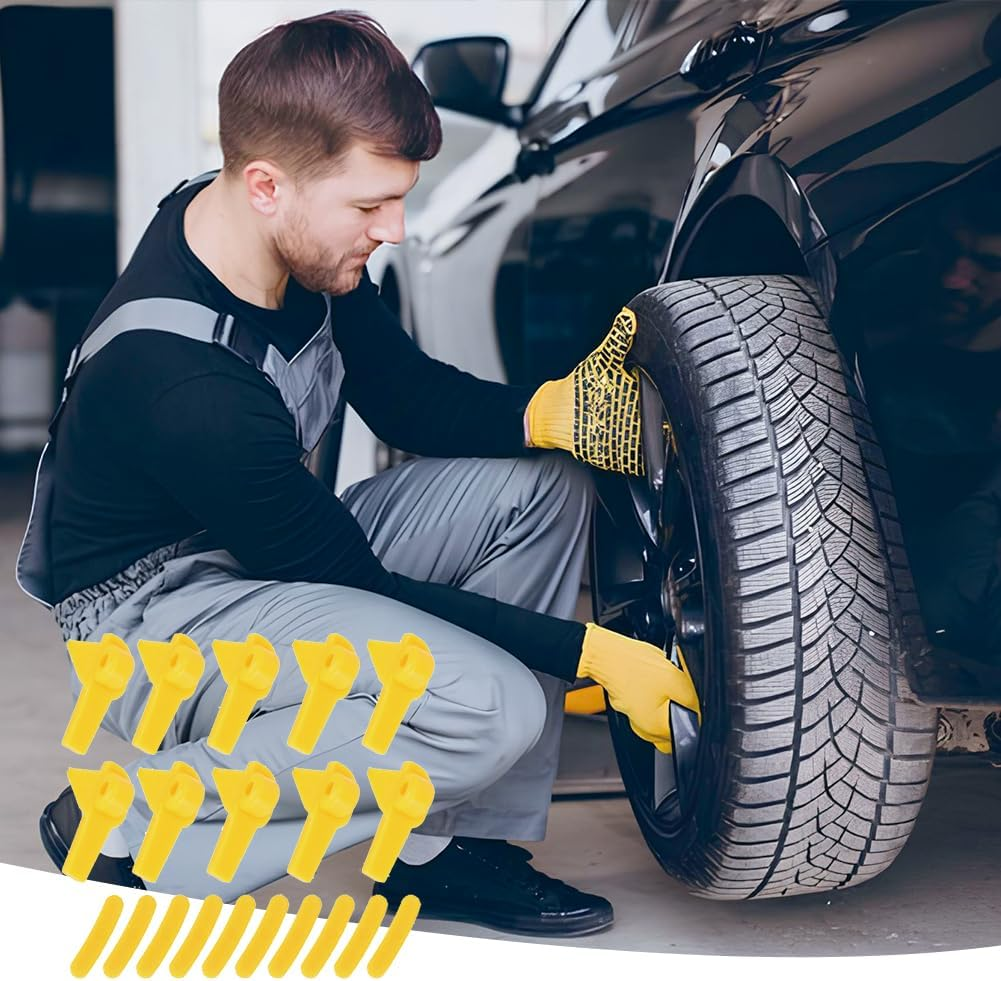 Joyzan Tire Machine Rim Protector, Tire Demount Head Tire Changer Duck Insert Machines Guard Wheel Side Protectors Changing Savers Fixing Tyre Protective Cover Car Accessories for Motorcycle SUV 20Pcs image number 5