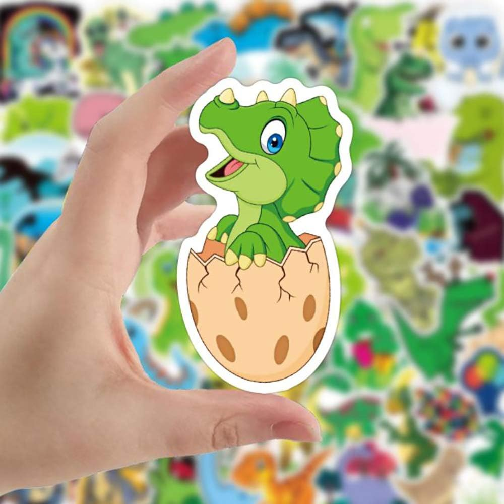 Dinosaur Stickers for Water Bottles 50-Pack, Cute, Waterproof Stickers for Teens, Girls, Perfect for Laptop, Phone, Skateboard, Travel| Extra Durable Vinyl (Dinosaur-50Pcs) image number 4