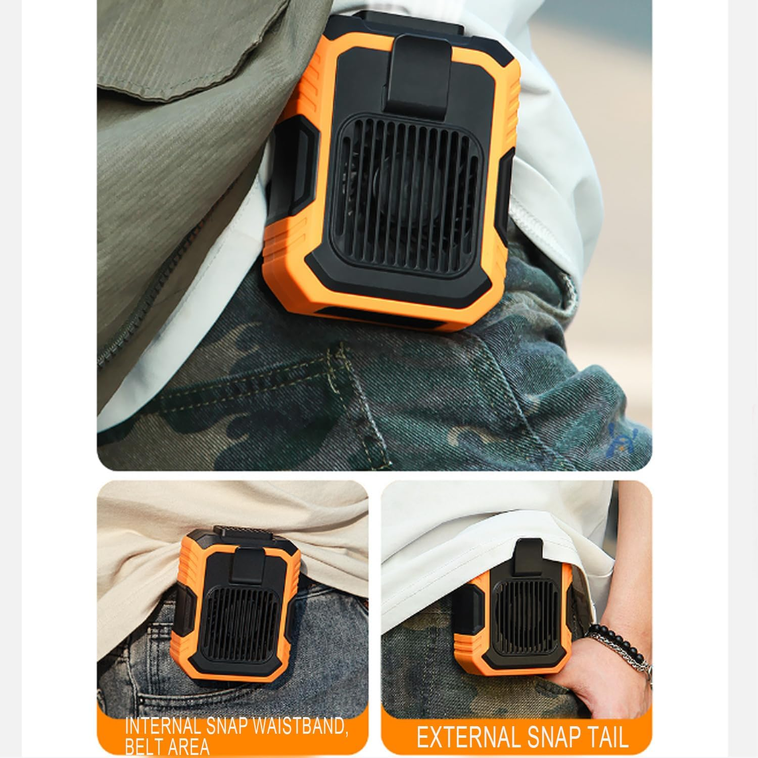2025 Portable Fan Rechargeable, Portable Waist Fan, Waist Clip Fan, 100 Gear Waist Clip Fan, Free Hanging Neck Fan, Personal Waist Fan, Wearable Belt Fan for Outdoor, Indoor, Construction Site, Travel image number 5
