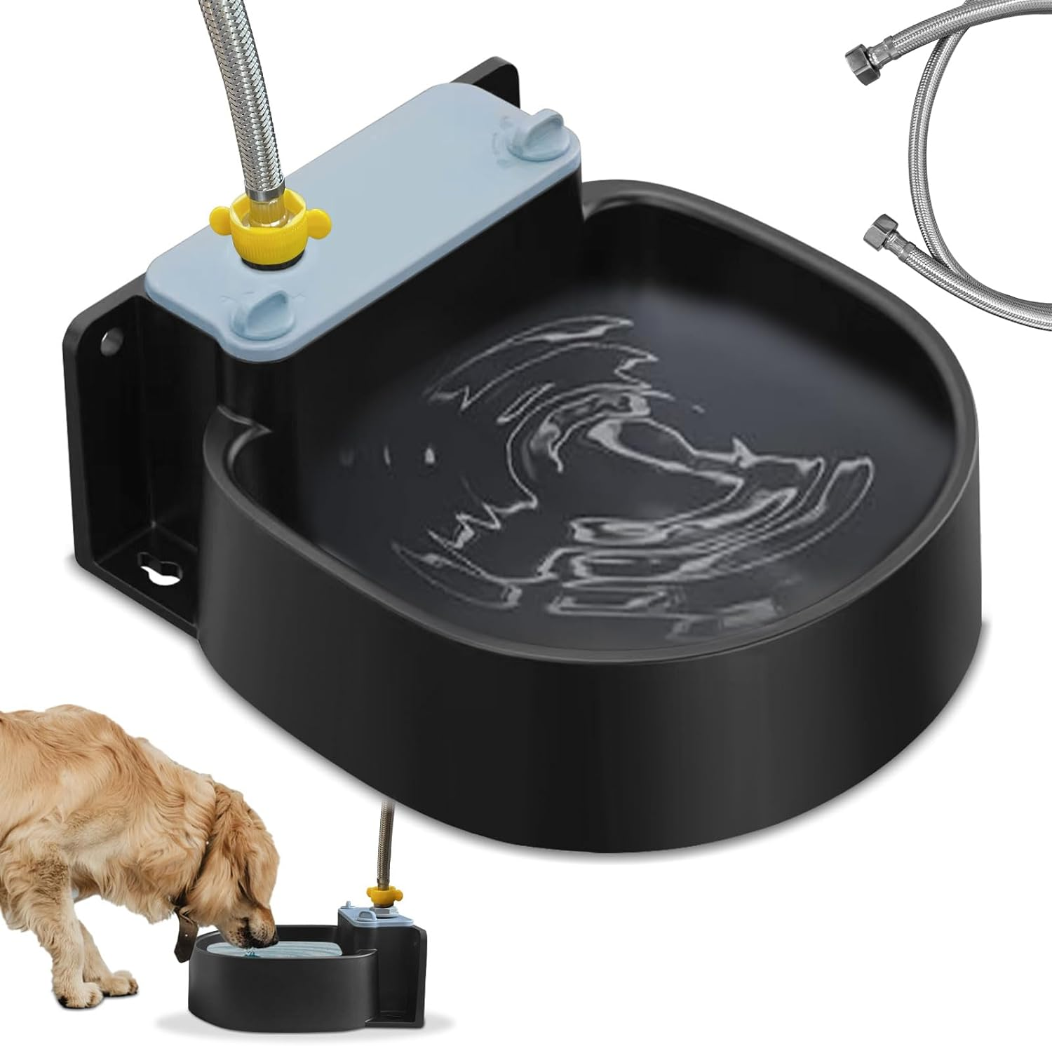 Automatic Dog Water Bowl Wall-Mounted, 74.4 Ounce (2.2L) Large Capacity Dog Water Basin Dispenser, Outdoor and Indoor Pet Water Bowl, Suitable for Dogs, Cats, Cows, Sheep, Horses, and Poultry image number 1
