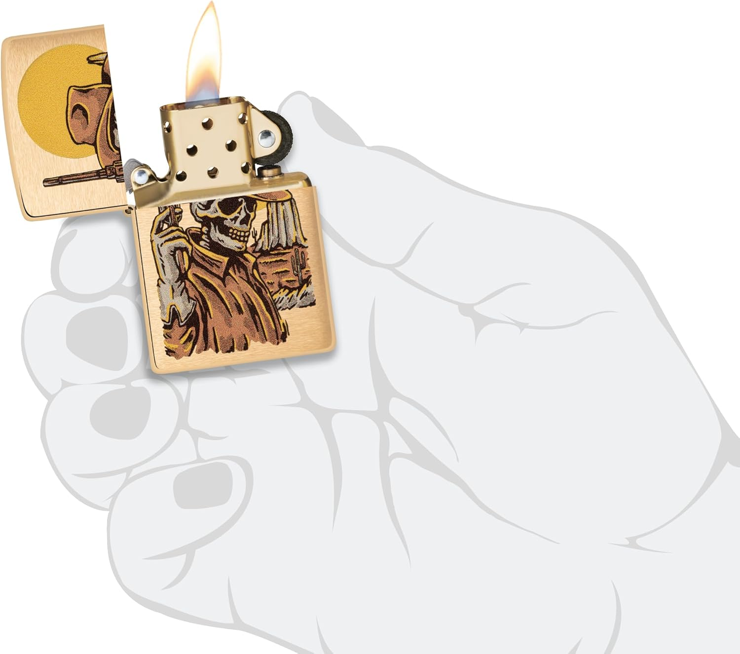 Zippo Cowboy Skull Design Lighter image number 4