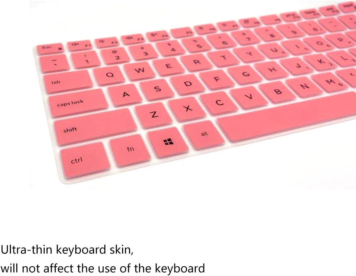 2PCS Keyboard Cover for Dell Latitude 5000 Series 5300 5310 13.3 Inch Laptop, Dell Latitude 7000 Series 7300 13.3" Laptop Keyboard Protective Skin -Pink+Clear image number 3