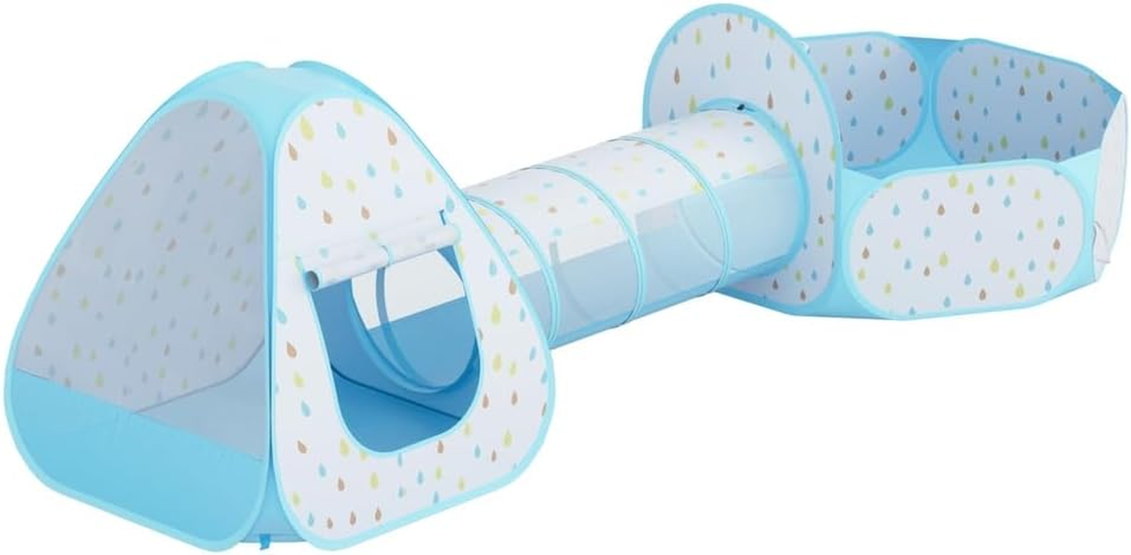 KEEZI Kids Play Tent Pop up Playhouse Ball Pit Tunnel Basketball Hoop Blue image number 6