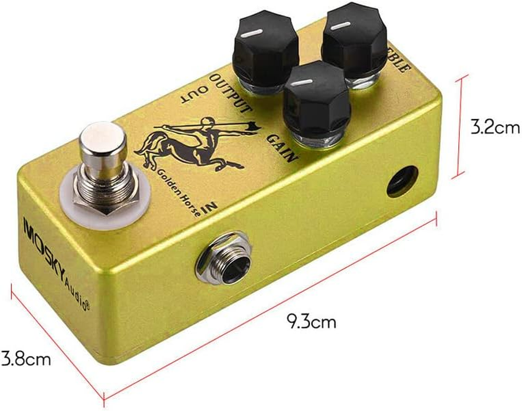 Overdrive Effect Pedal, Golden Horse Guitar Overdrive Effect Pedal Full Metal Shell True Bypass image number 4