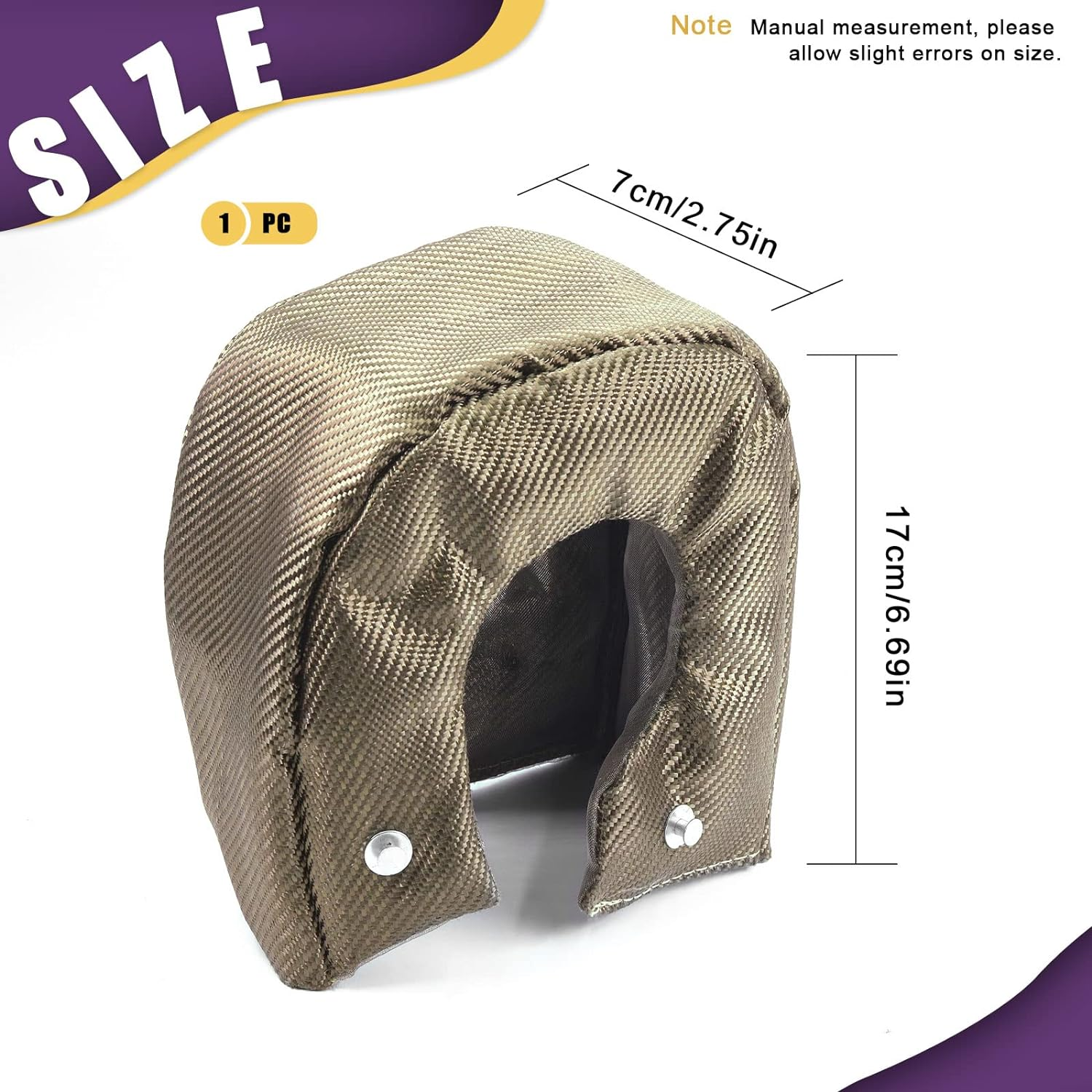 Swpeet 3Pcs T3 Titanium Turbo Heat Shield Blanket and Fastener Springs Assortment Kit, Charger Cover Wrap Heat Shield Barrier Fiber Turbo Blanket Turbocharger Cover Wrap image number 1