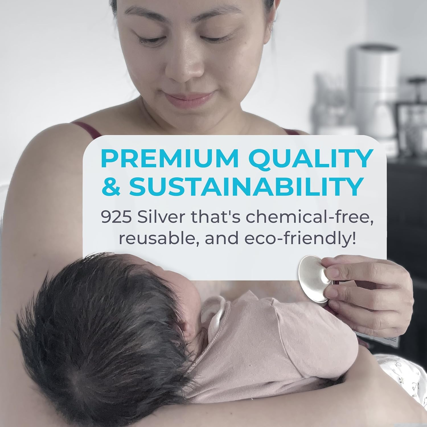 Lactivate Silver Nursing Cups S/M 45Mm &ndash; Pure Solid 925 Sterling Silver Nipple Shield for Breastfeeding &ndash; Soothe Sore, Cracked Nipples &ndash; Set of Two Breast Shields in a Soft Storage Pouch