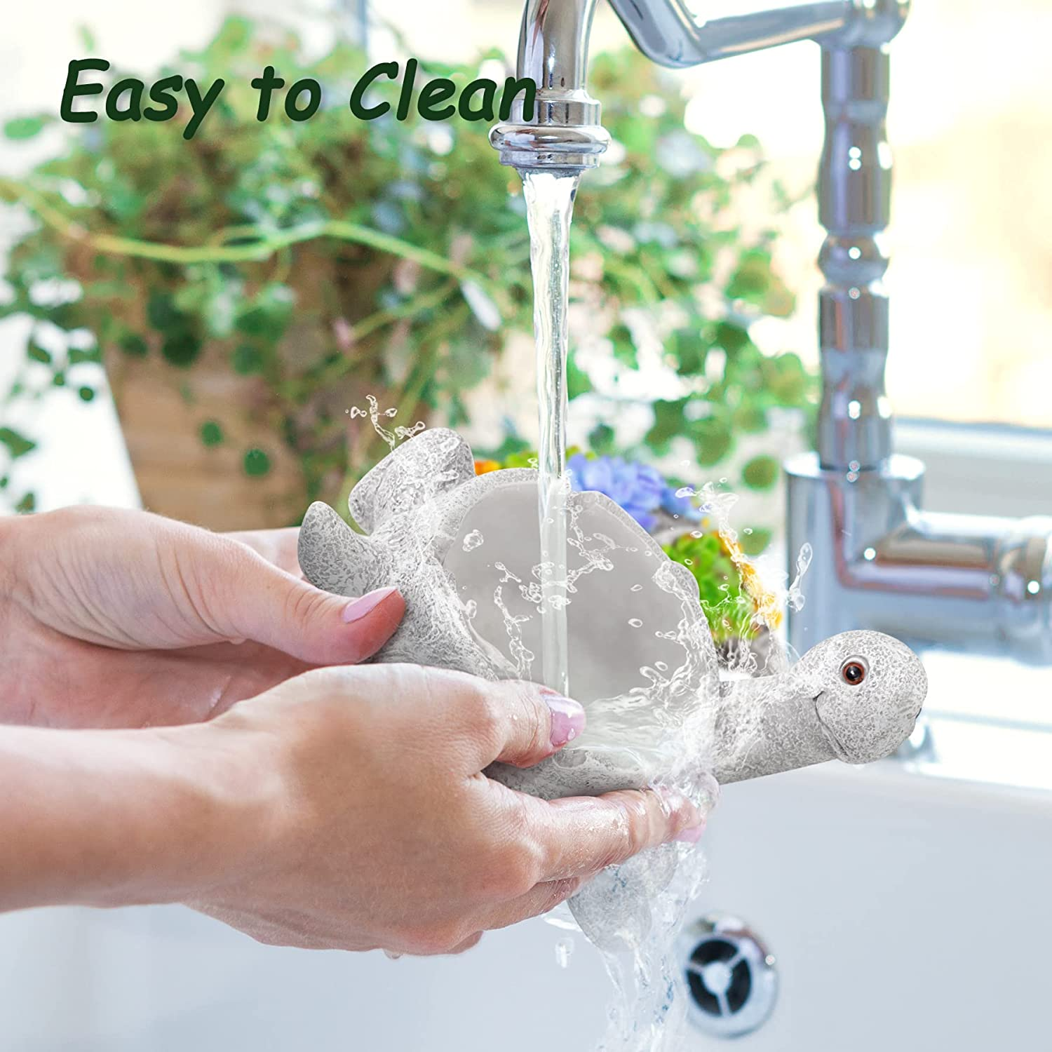 LESES Ashtray, Outdoor Ashtray with Lid Smokeless Waterproof Ash Tray with Cute Turtle Decor, Resin Ashtray for Cigarettes Home Office, Porch Patio Decorations Outdoor Indoor Ashtray image number 6