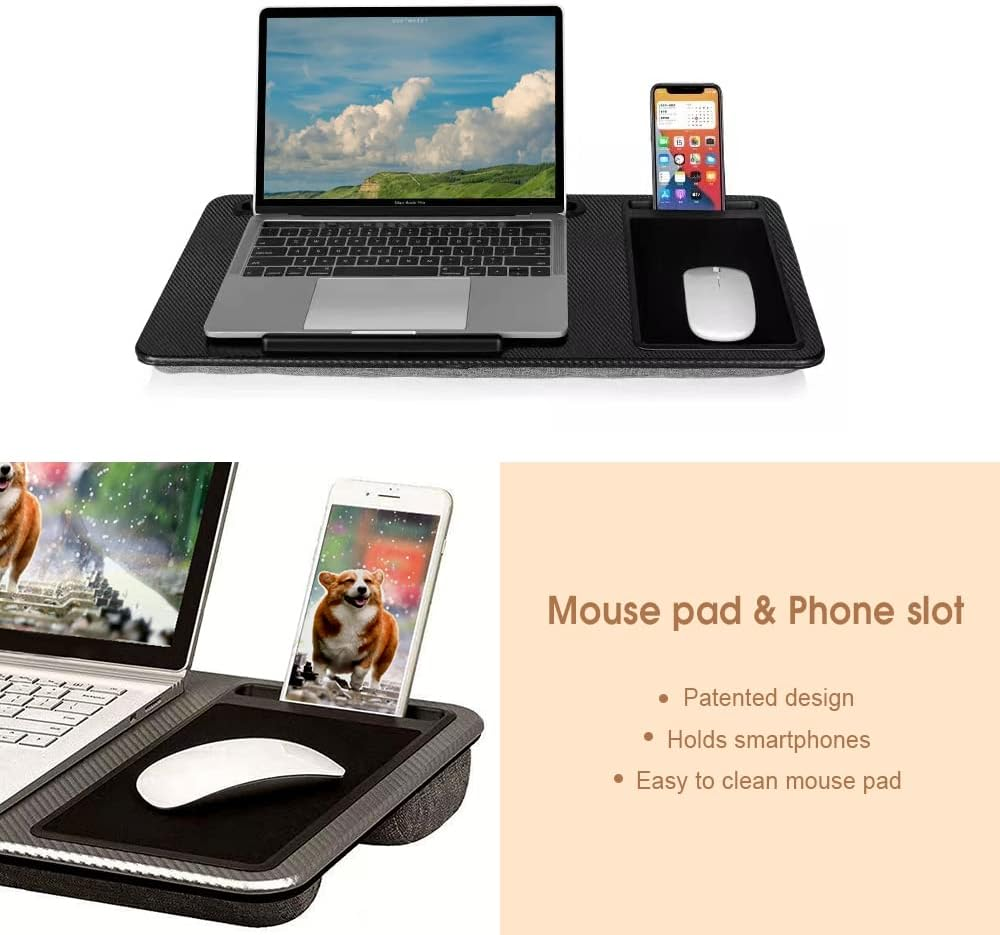 Clevinger Home Office Lapdesks, Multi-Purpose Extra Large Lap Laptop Desk with Mouse Pad and Phone Holder for Notebook/Macbook/Tablet, Sofa Bed Working Writing Drawing Fit up to 17.3-Inch Laptops image number 4