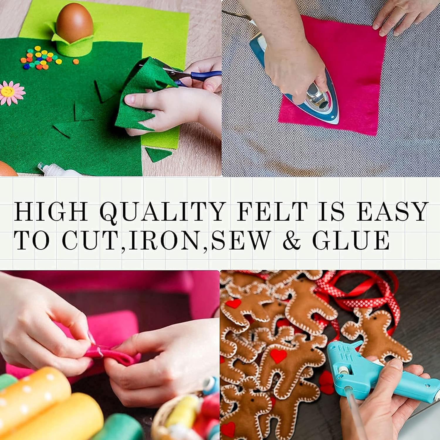 40Pcs Felt Fabric Non-Woven,Craft Felt Squares,Soft Felt Sheets,Color Felt Fabrics for Crafts,Diy Decorations Sewing Non-Woven Fabric Felt Panels Party Projects and Christmas Crafts 40 Colors 20&times;30Cm image number 5