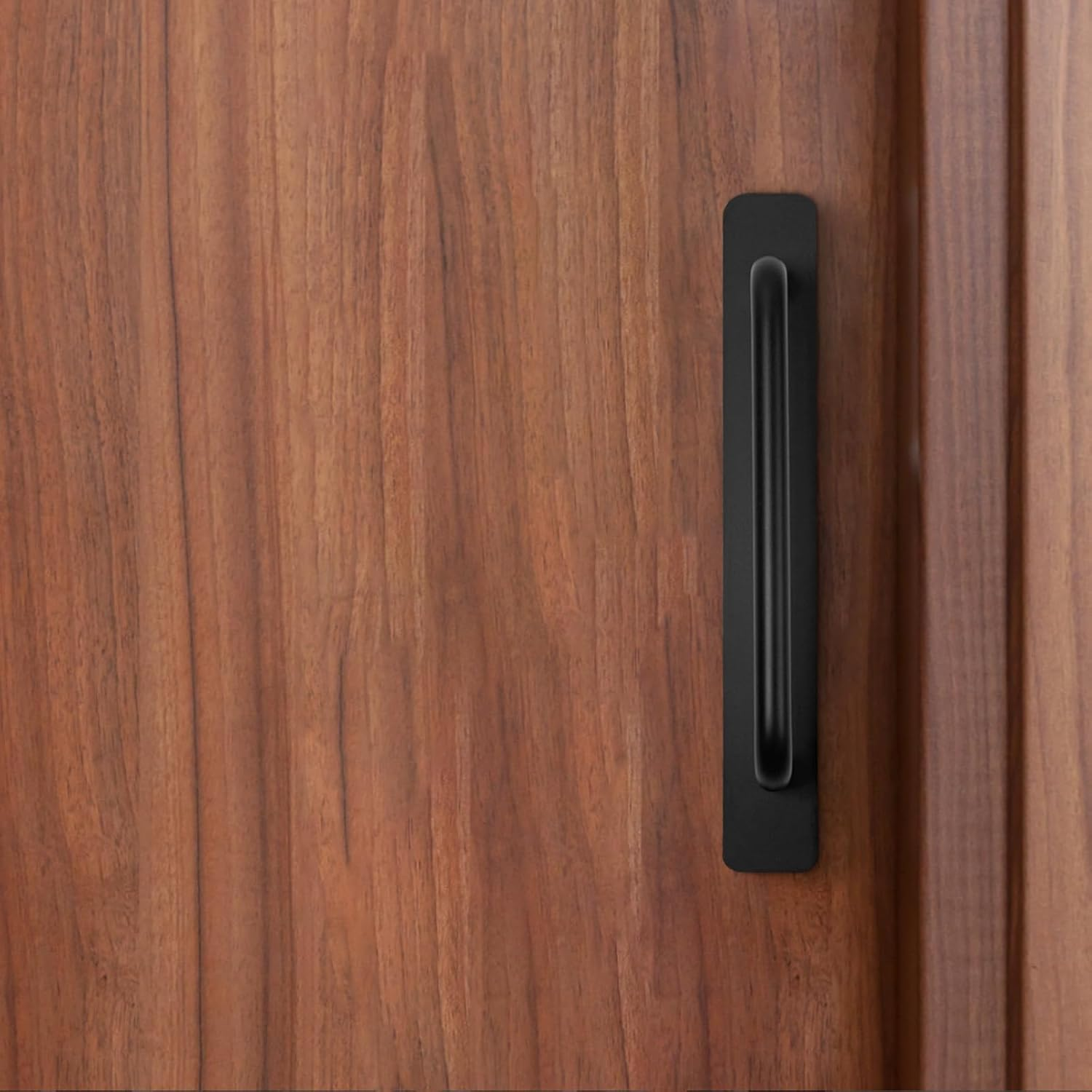 4 PCS Adhesive Cabinet Handles, No Drilling Drawer Pulls, Aluminum Alloy Stick on Door Handles, Window Handles for Kitchen, Cupboard Sliding Closet, Dresser Closet (Black)