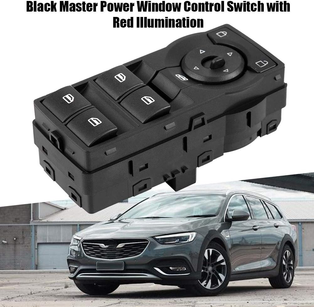 Power Window Switch, Front Rear Left Right Power Window Switch, Power Master Control Window Switch with Red Illumination, Master Power Window Switch for Commodore VE