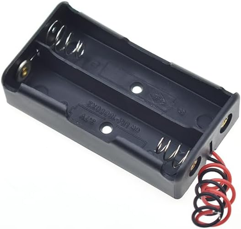 5Pcs 7.4V 18650 2 X 3.7V Battery Holder Case Plastic Battery Storage Box with Wire Leads