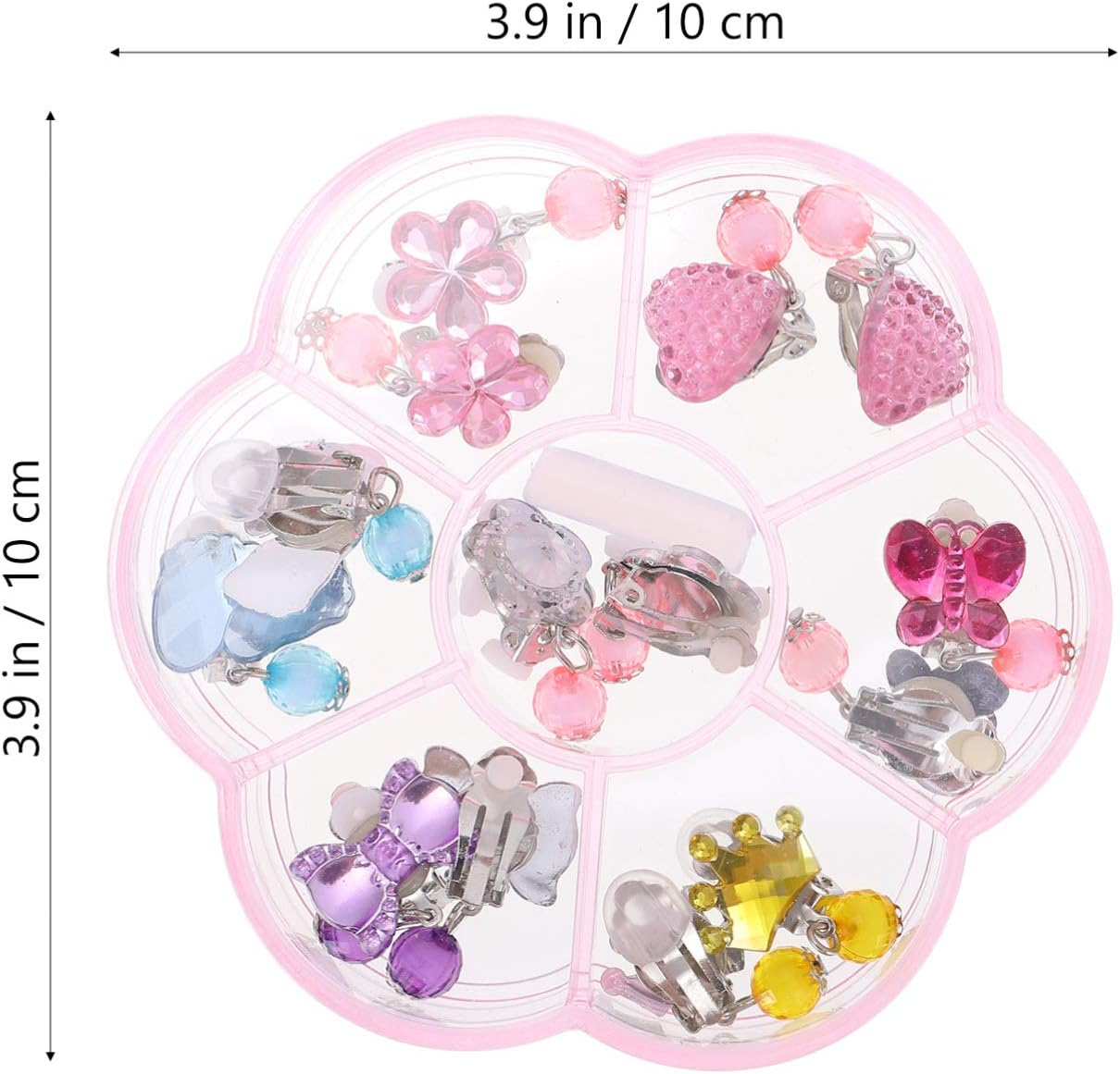 Clip on Earrings Princess Play Jewelry Earrings Set Resin Acrylic Clipon Earring Cartoon Dangle Eardrop for Little Girls Birthday image number 1