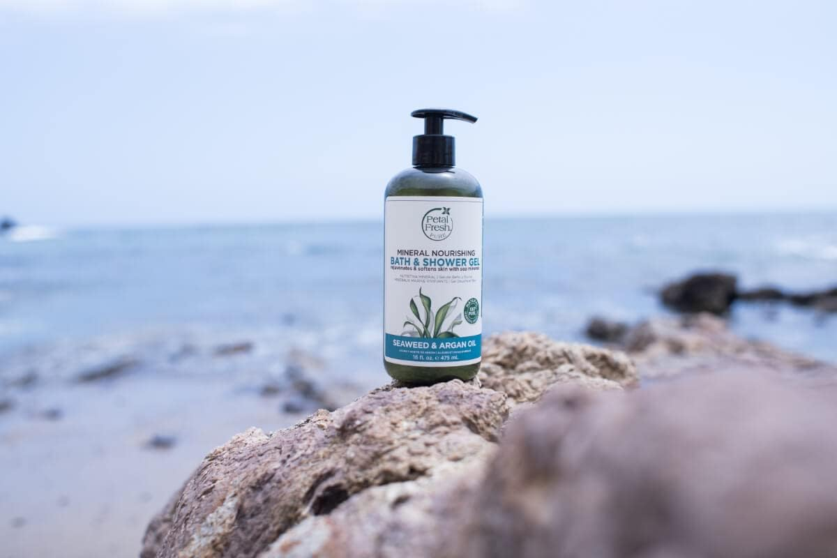 Petal Fresh Pure Mineral Nourishing Bath & Shower Gel Seaweed & Argan Oil, 16 Ounce image number 1